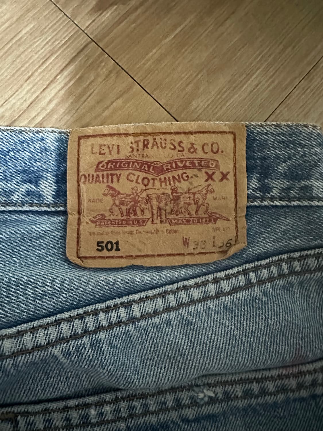 90s 빈티지 리바이스 501 연청 상품이미지3