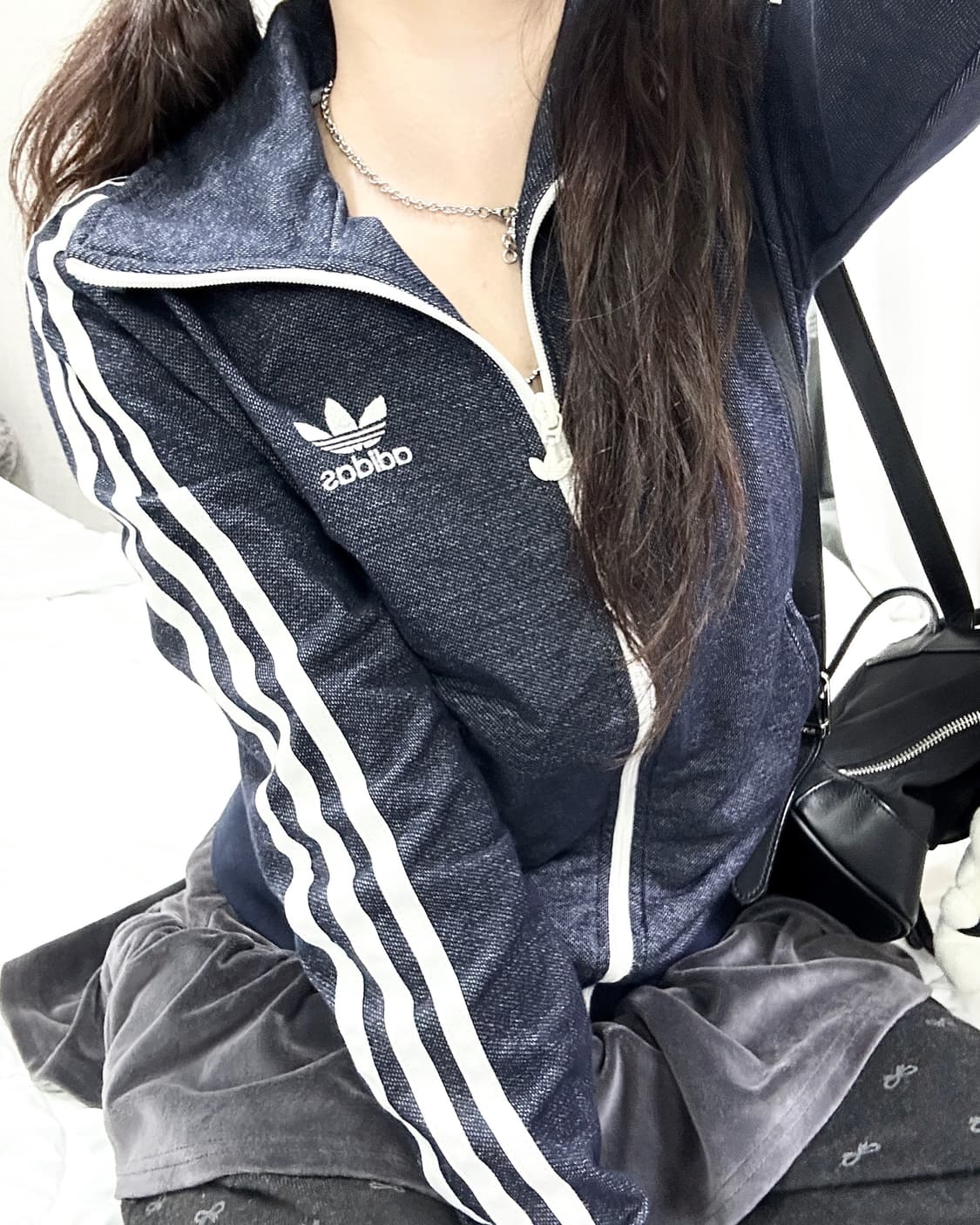 아디다스 빅로고 데님 파이어버드 져지 상품이미지1