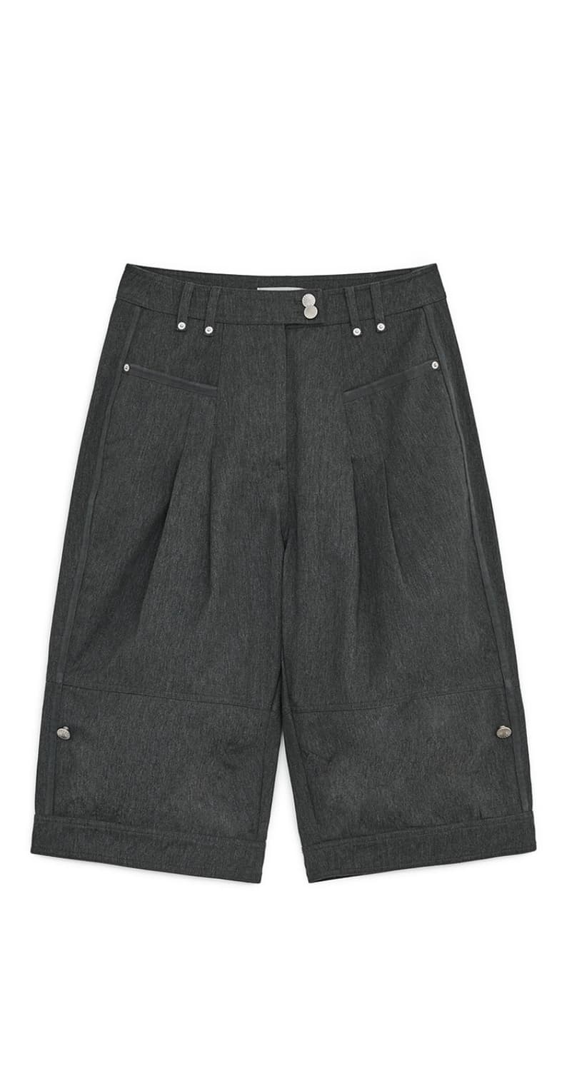 Balloon pintuck capri pants (Charcoal) 상품이미지1