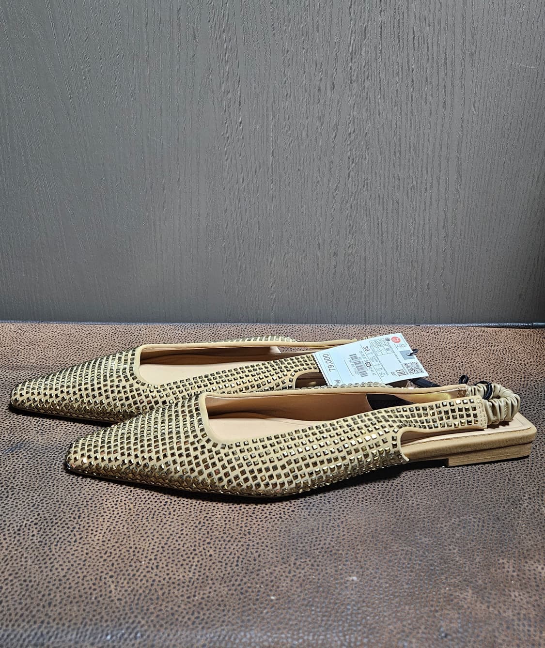 자라 큐빅 플랫 슈즈 (39)새상품 상품이미지1