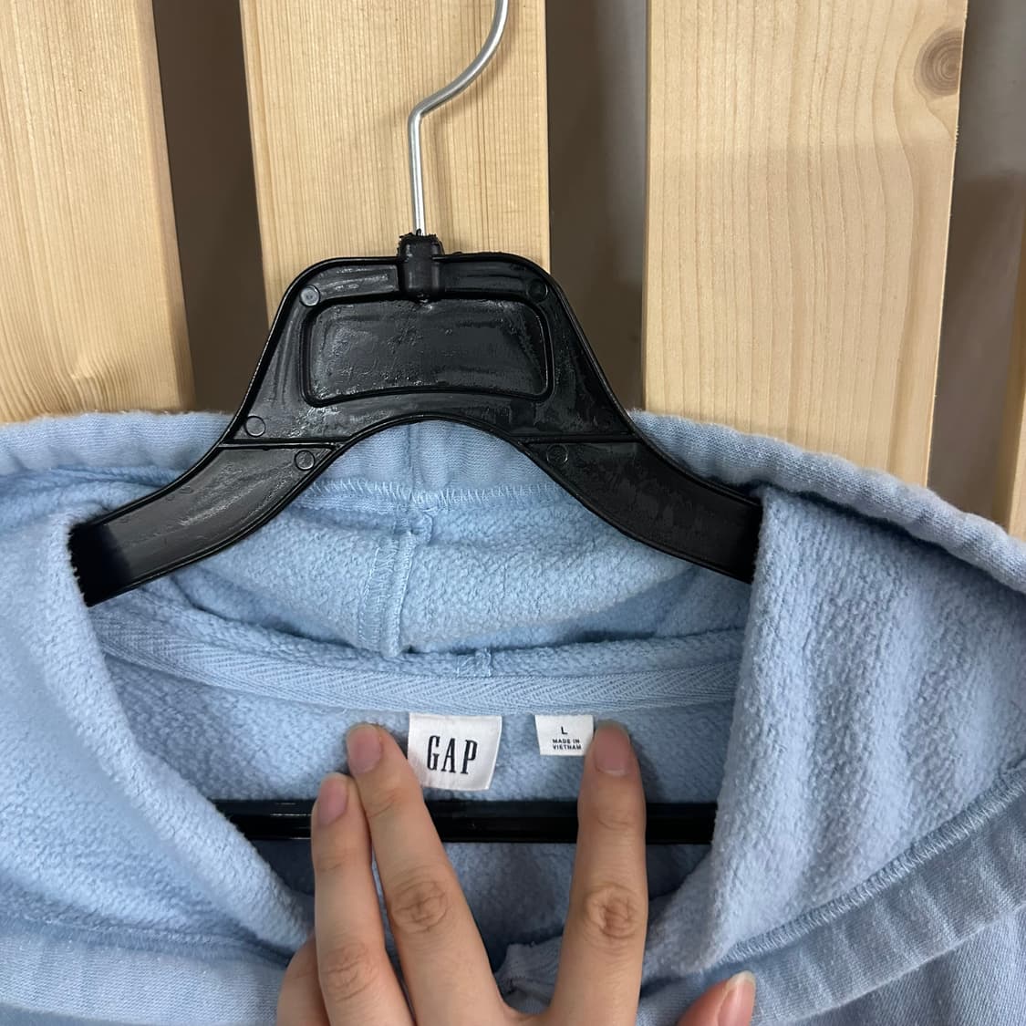 (L) GAP 갭 후드 집업 하늘색 스카이블루 상품이미지3
