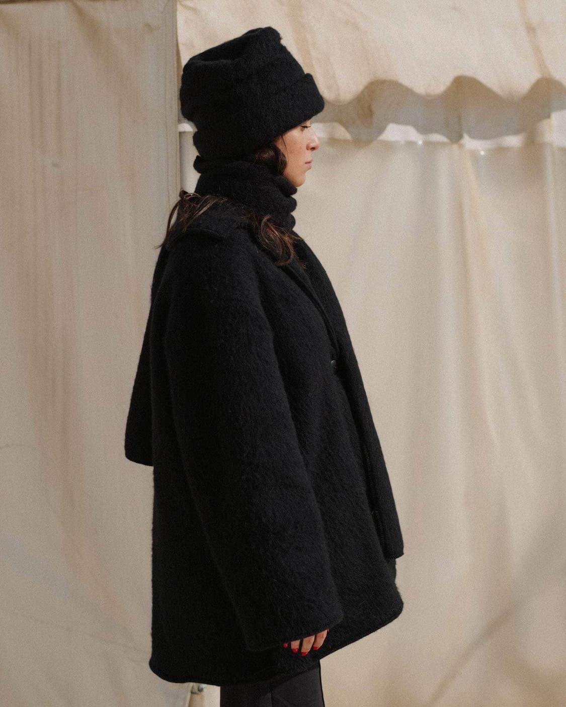 베이스레인지 25fw Ser 울 머플러/블랙 상품이미지2