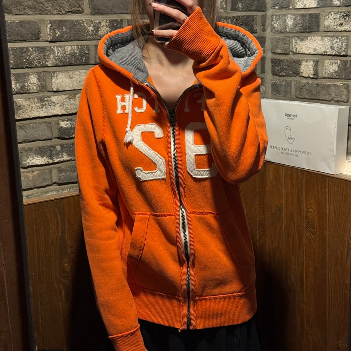 S) 아베크롬비 후드집업 주황 오렌지 상품이미지9