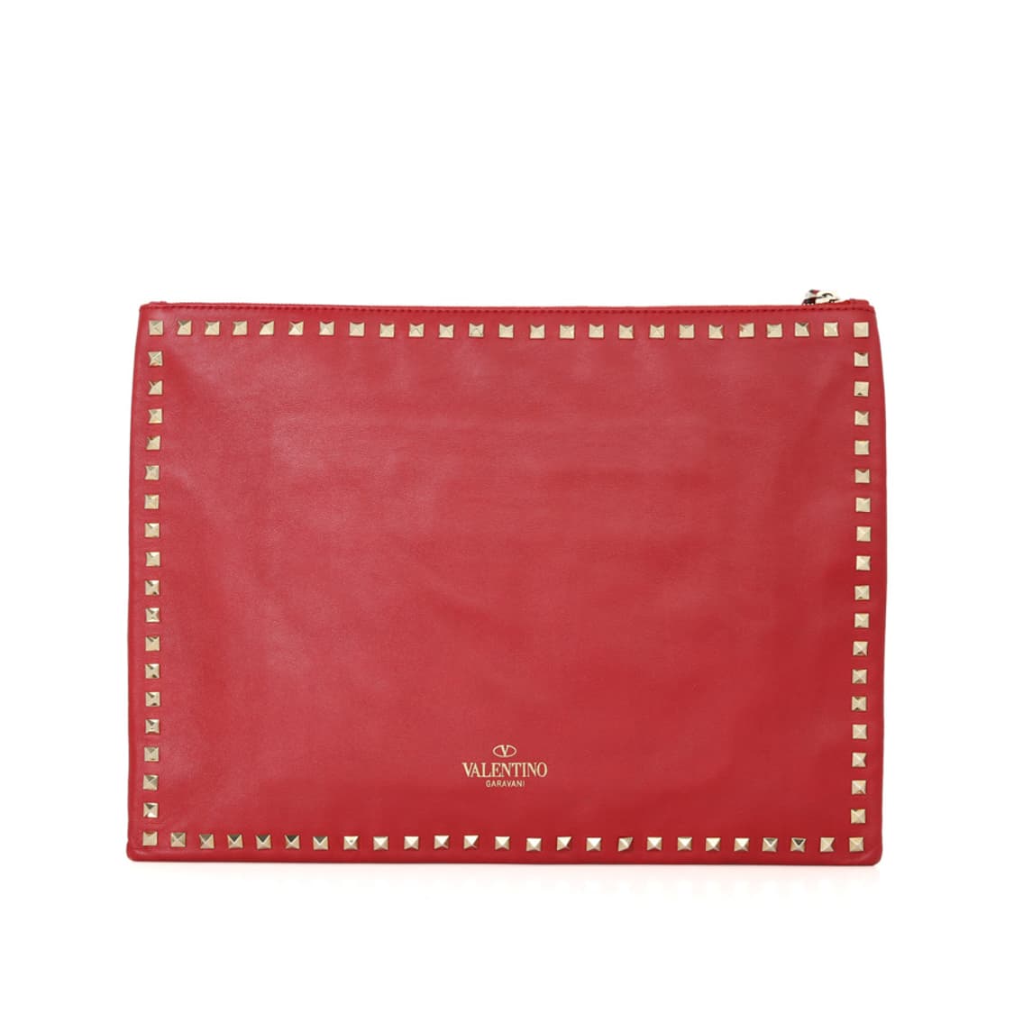발렌티노 락스터드 클러치백 오버사이즈 지퍼 파우치 레드 상품이미지4