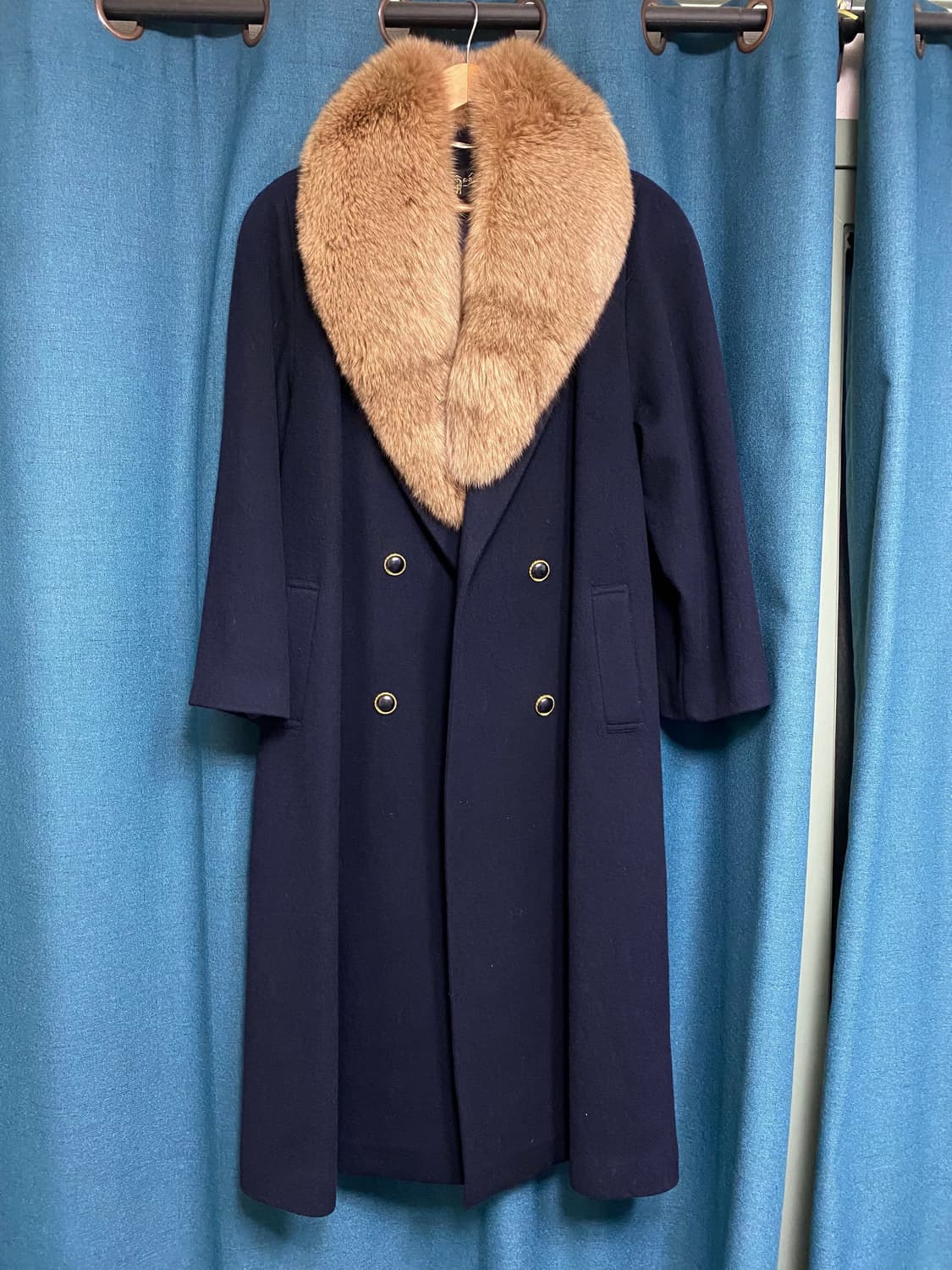 폭스 퍼 캐시미어 롱코트 상품이미지1