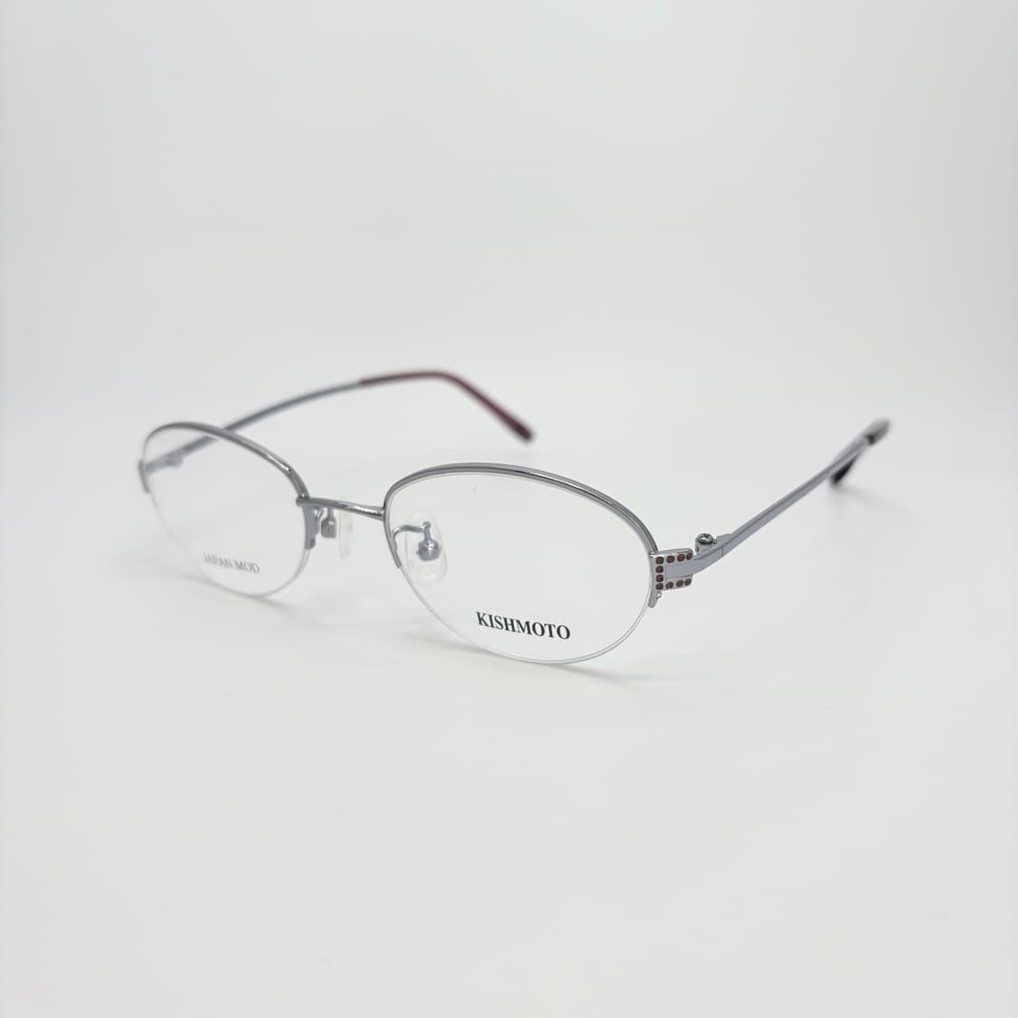 KISHMOTO 실버 오벌 반무테 상품이미지1