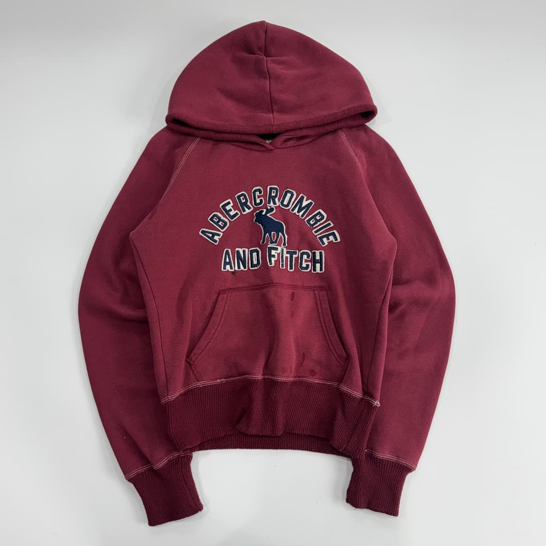 Abercrombie 아베크롬비 스펠아웃로고 버건디 후드티 상품이미지3