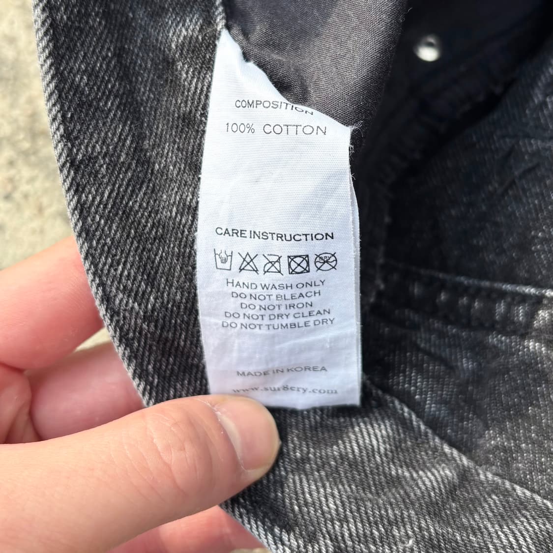 (L) 써저리 블리치 클로버 흑청 데님 팬츠 상품이미지7