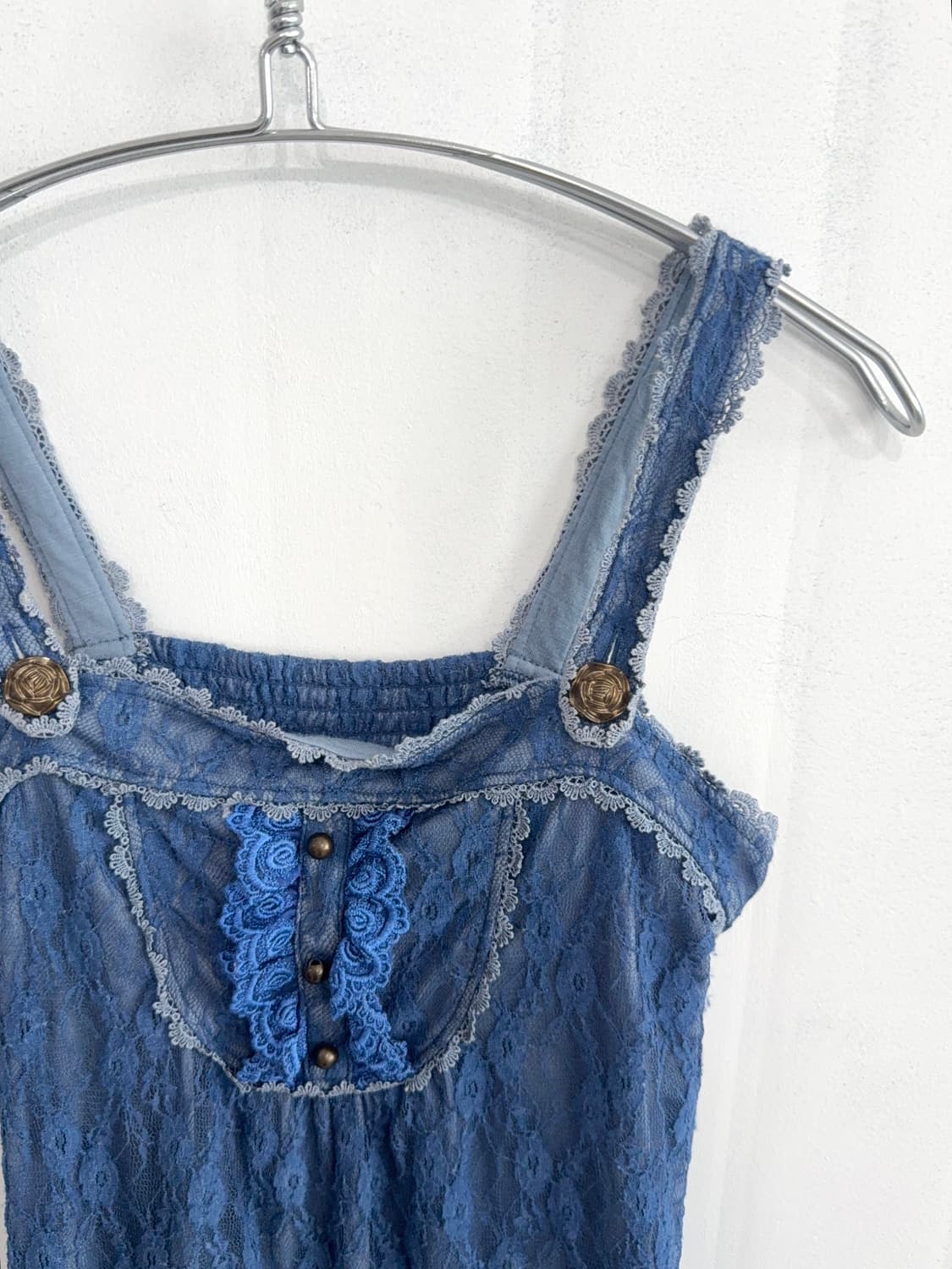 Axes Femme Blue Lace Camisole 상품이미지9