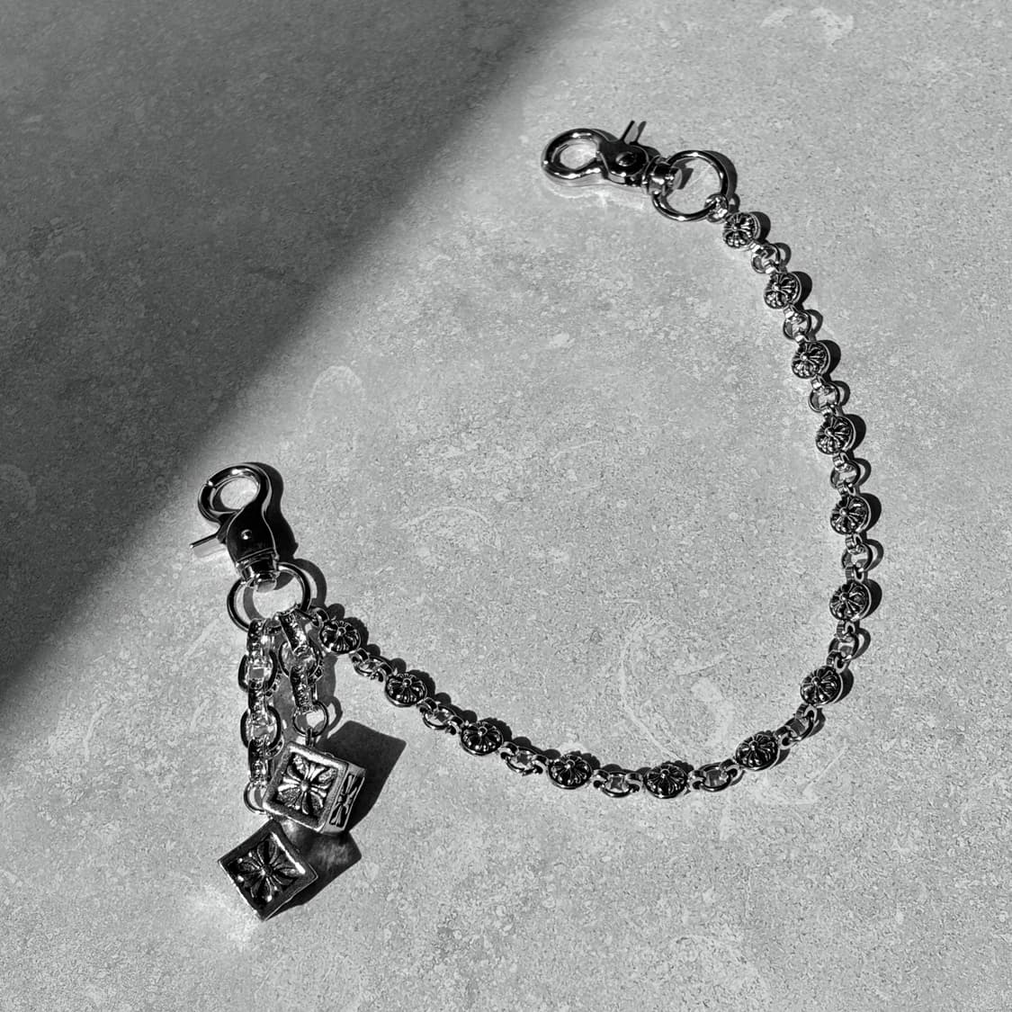 Oribell 크롬 크로스 링크 다이스 체인 키링 상품이미지1