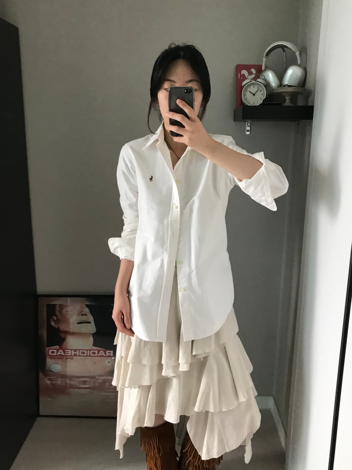 폴로 랄프로렌 포니 로고 화이트 셔츠 상품이미지3