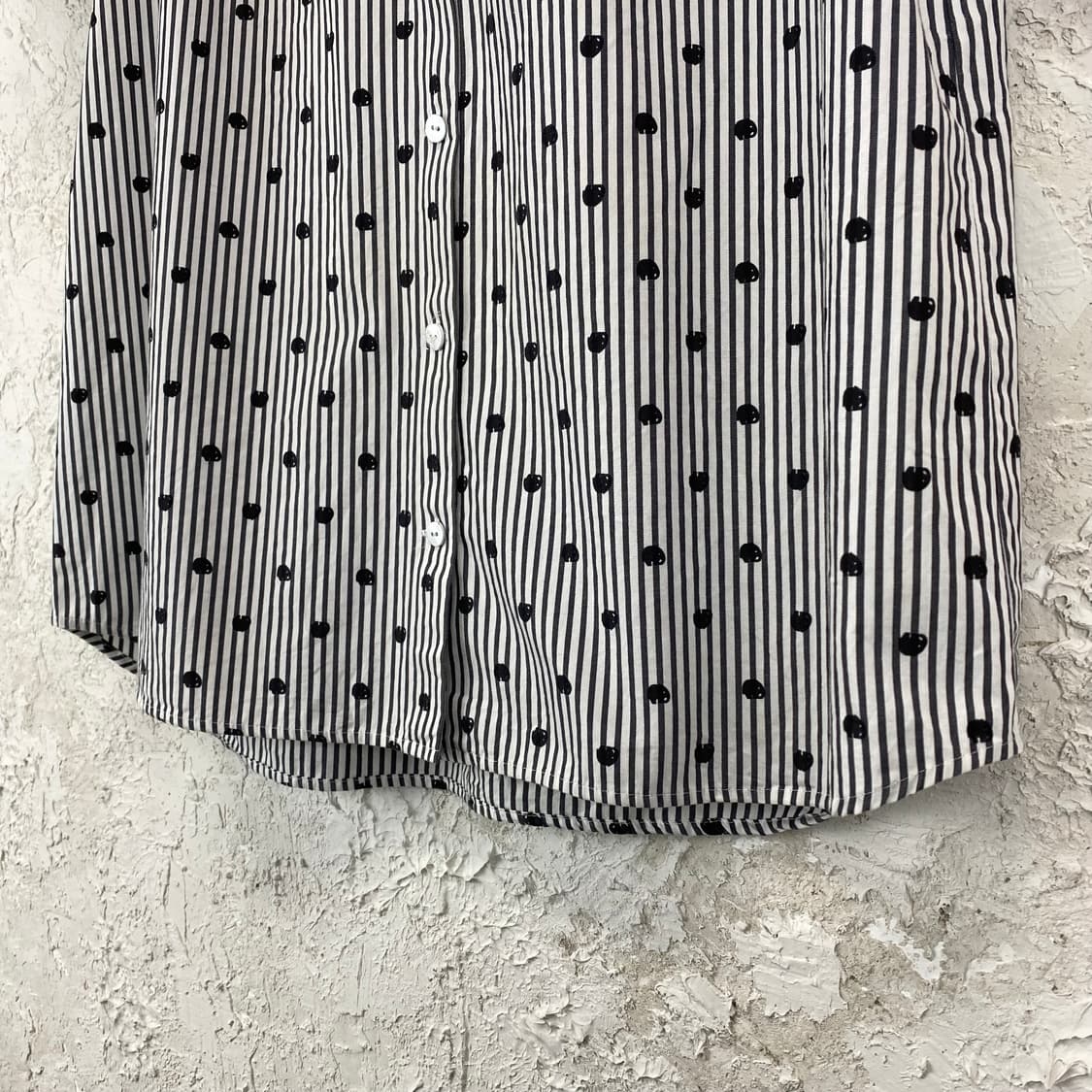 HONORE 두들 도트 스트라이프 반팔 셔츠 상품이미지4