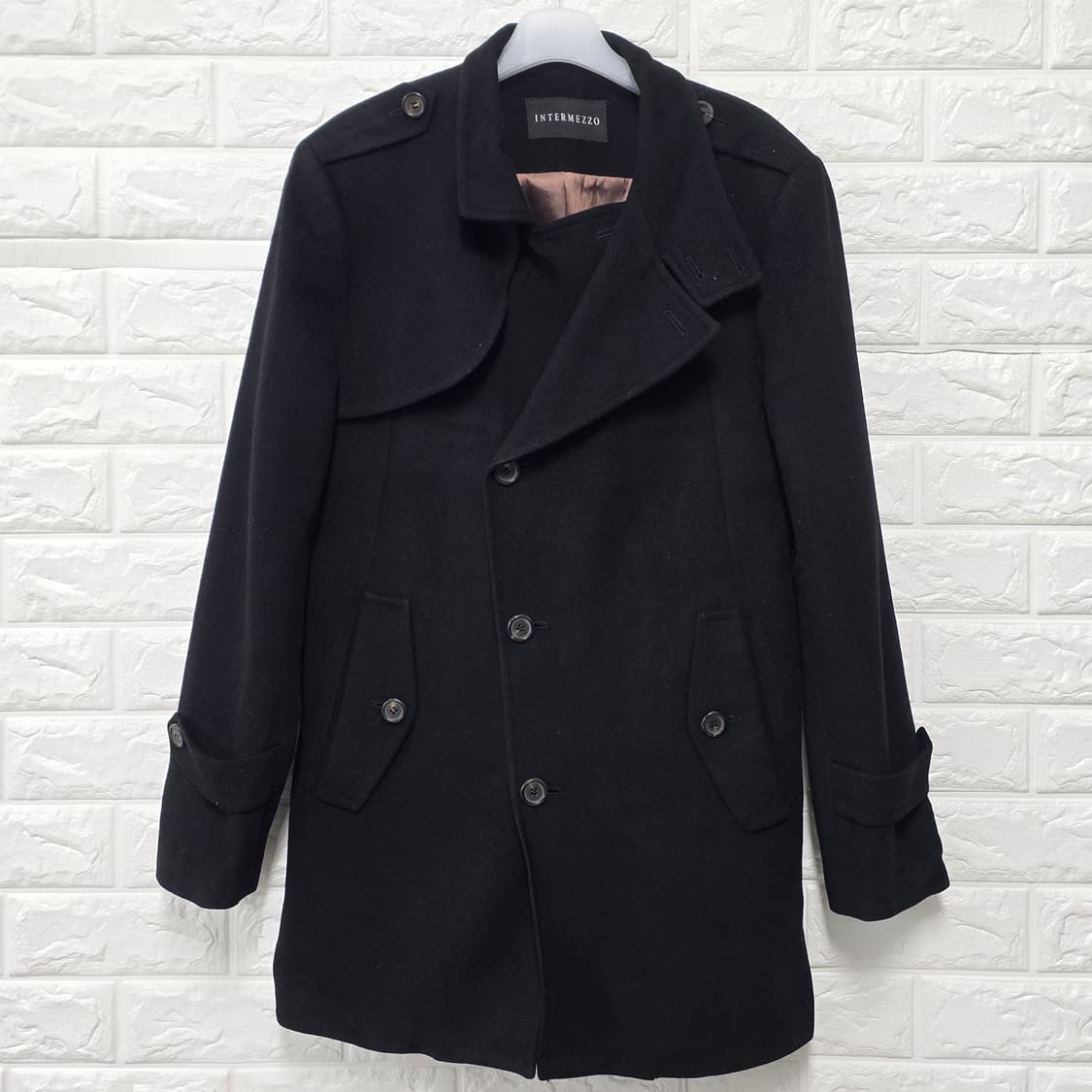 택포) 인터메조 캐시미어 블랙 코트 100 상품이미지1