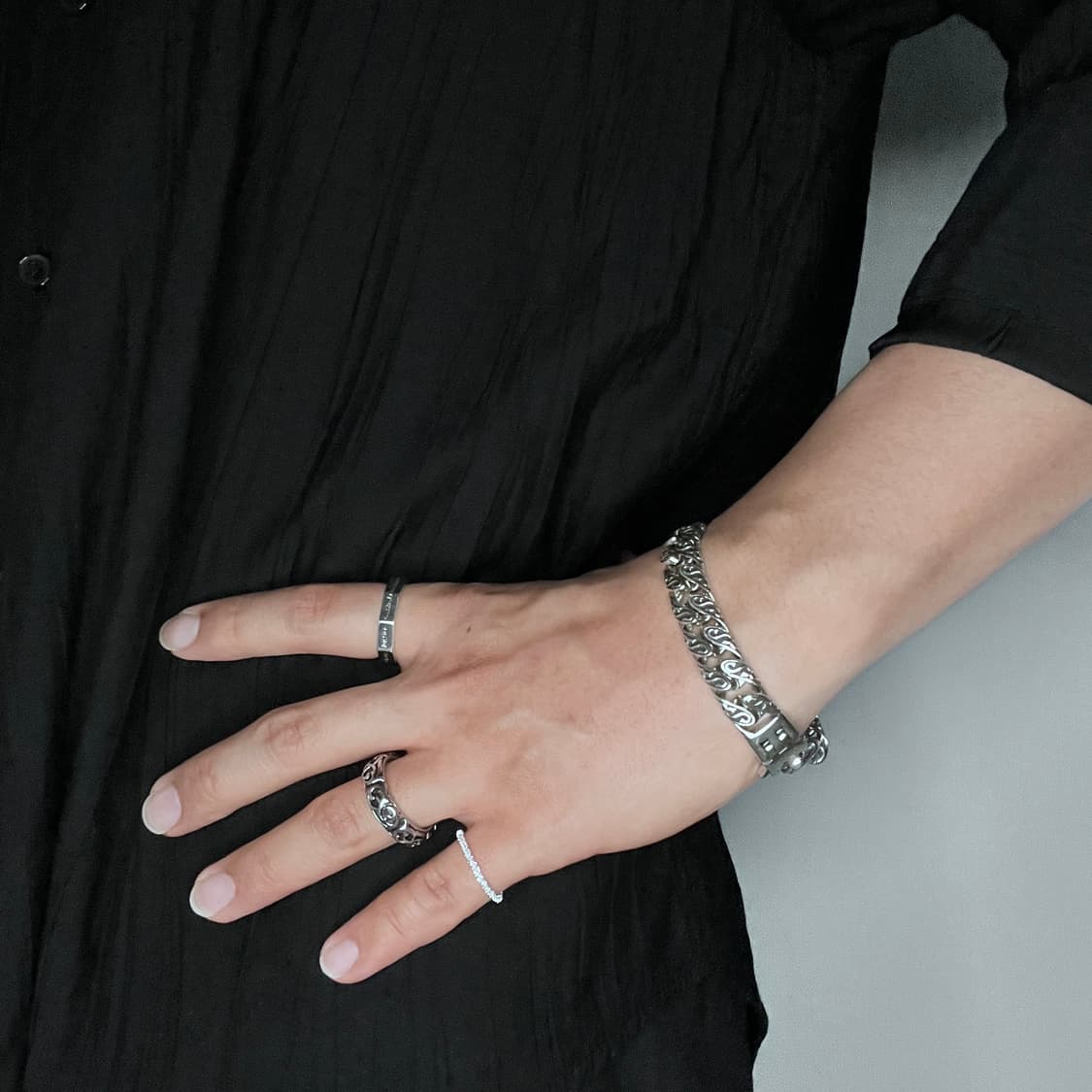 체인 트위스트 신주 은도금 팔찌 상품이미지3