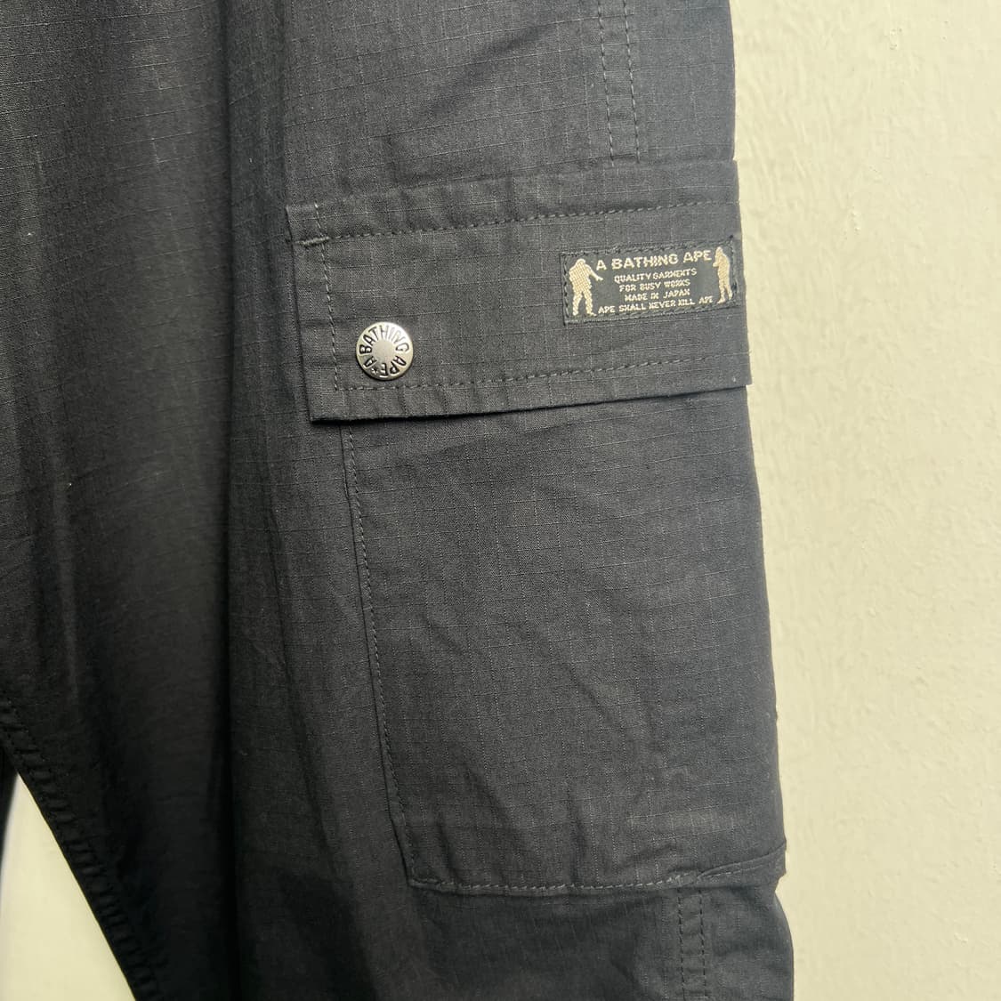 Bape 베이프 블랙 코튼 카고 팬츠 L 상품이미지6