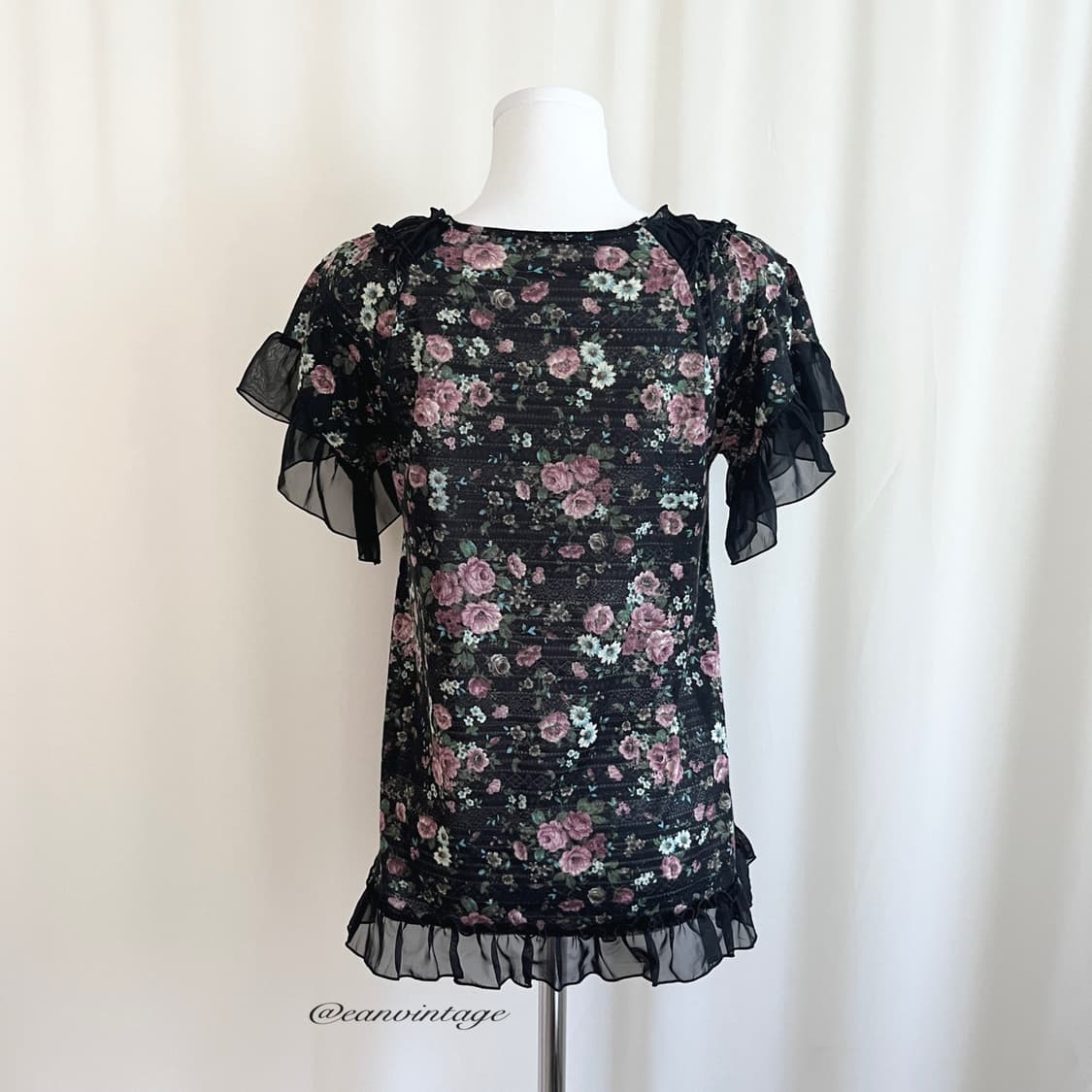 Axes Femme black flower point top 상품이미지7