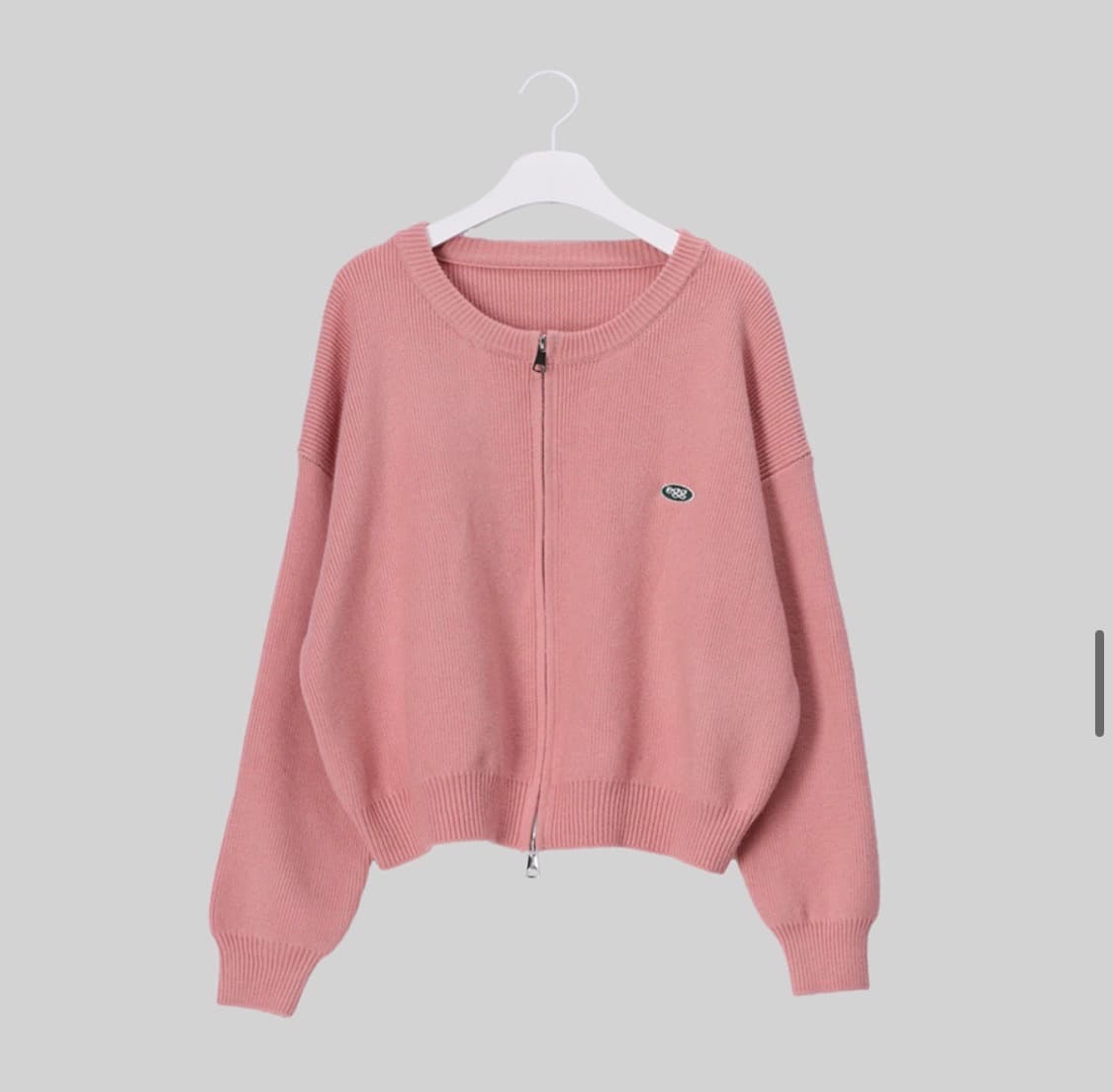 코스에그 자수 투웨이 니트집업 가디건 겨울옷 스웨터 니트 집업 후드 상품이미지1