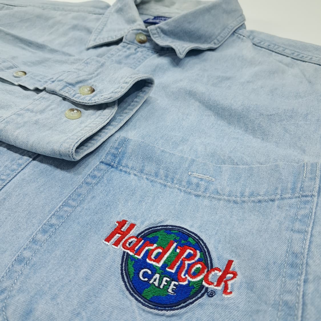 CL599 L 하드락카페 90s 머틀 비치 All Is One 데님셔츠 상품이미지4
