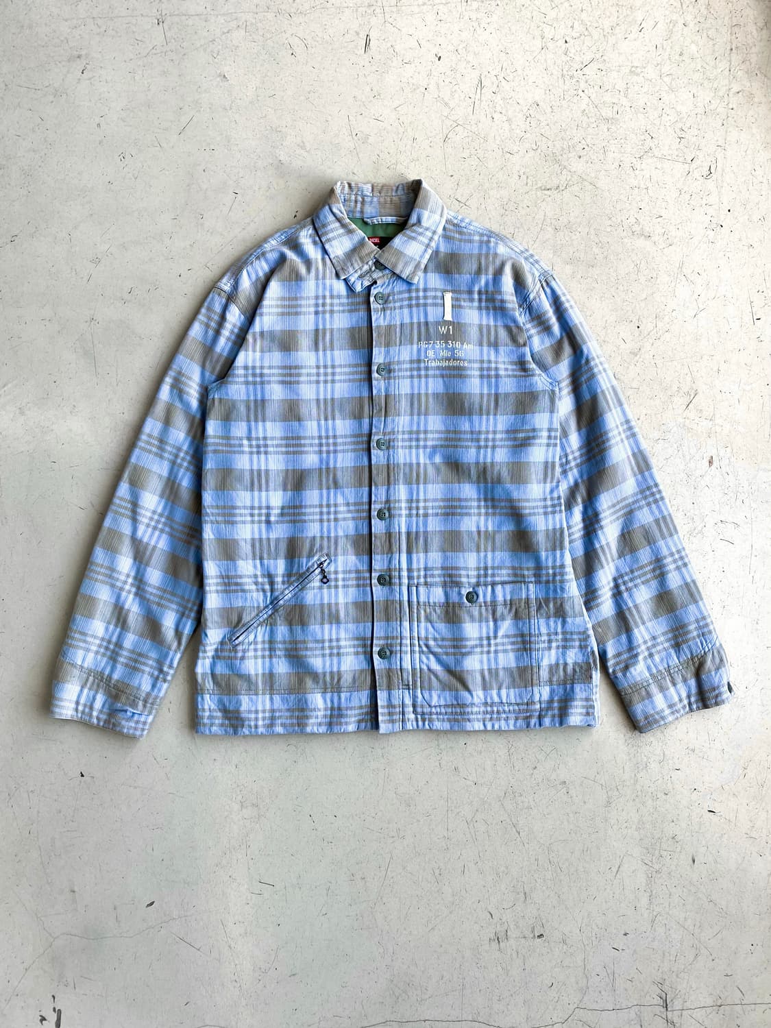 디젤 퀼팅 라이닝 블루 체크 셔츠 자켓 상품이미지3