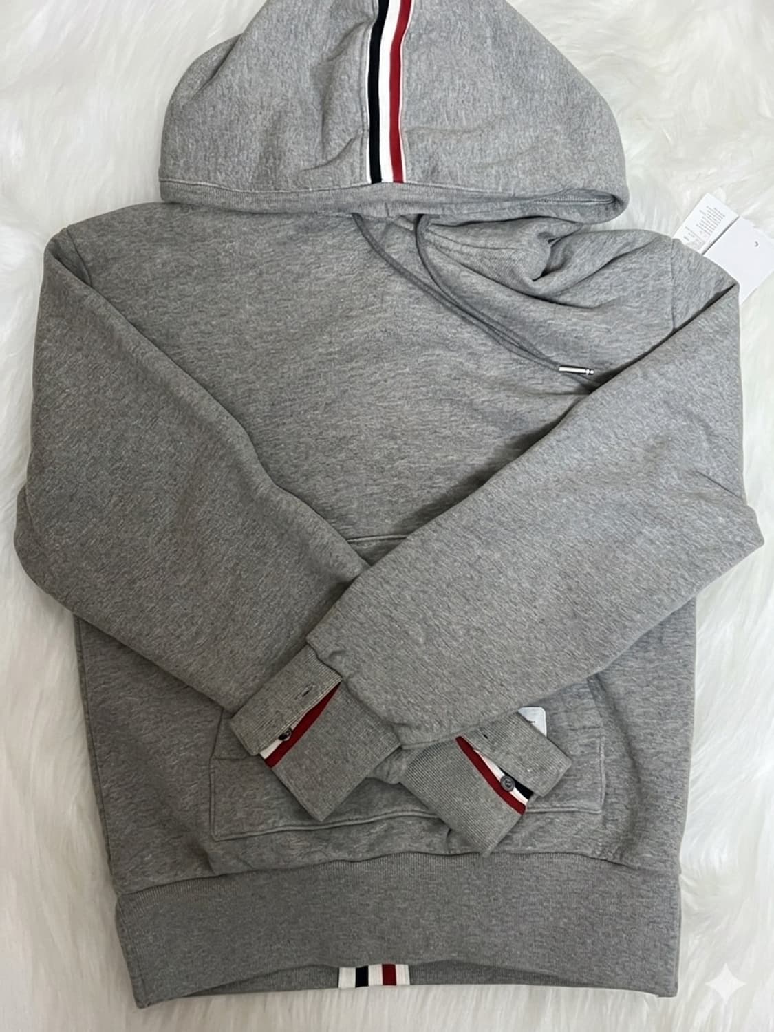 [2] 톰브라운 백삼선 후드티 그레이 상품이미지1