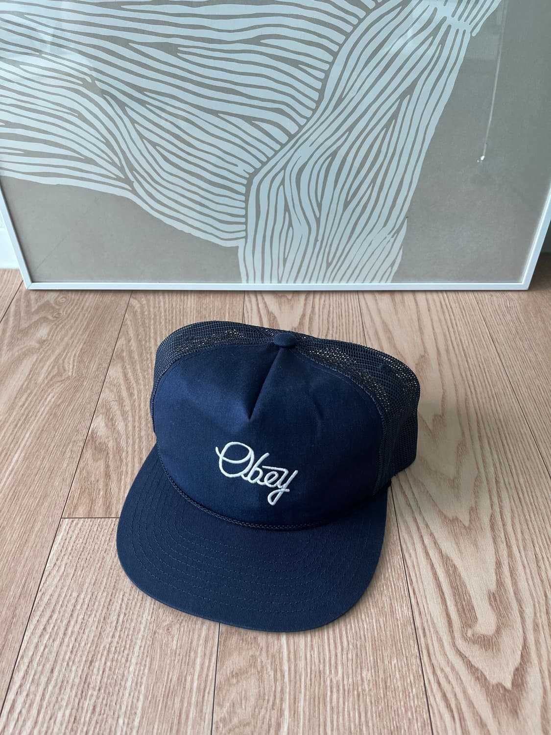 상태ss))Obey 오베이 네이비 메쉬캡 모자 트럭커 캡 상품이미지1