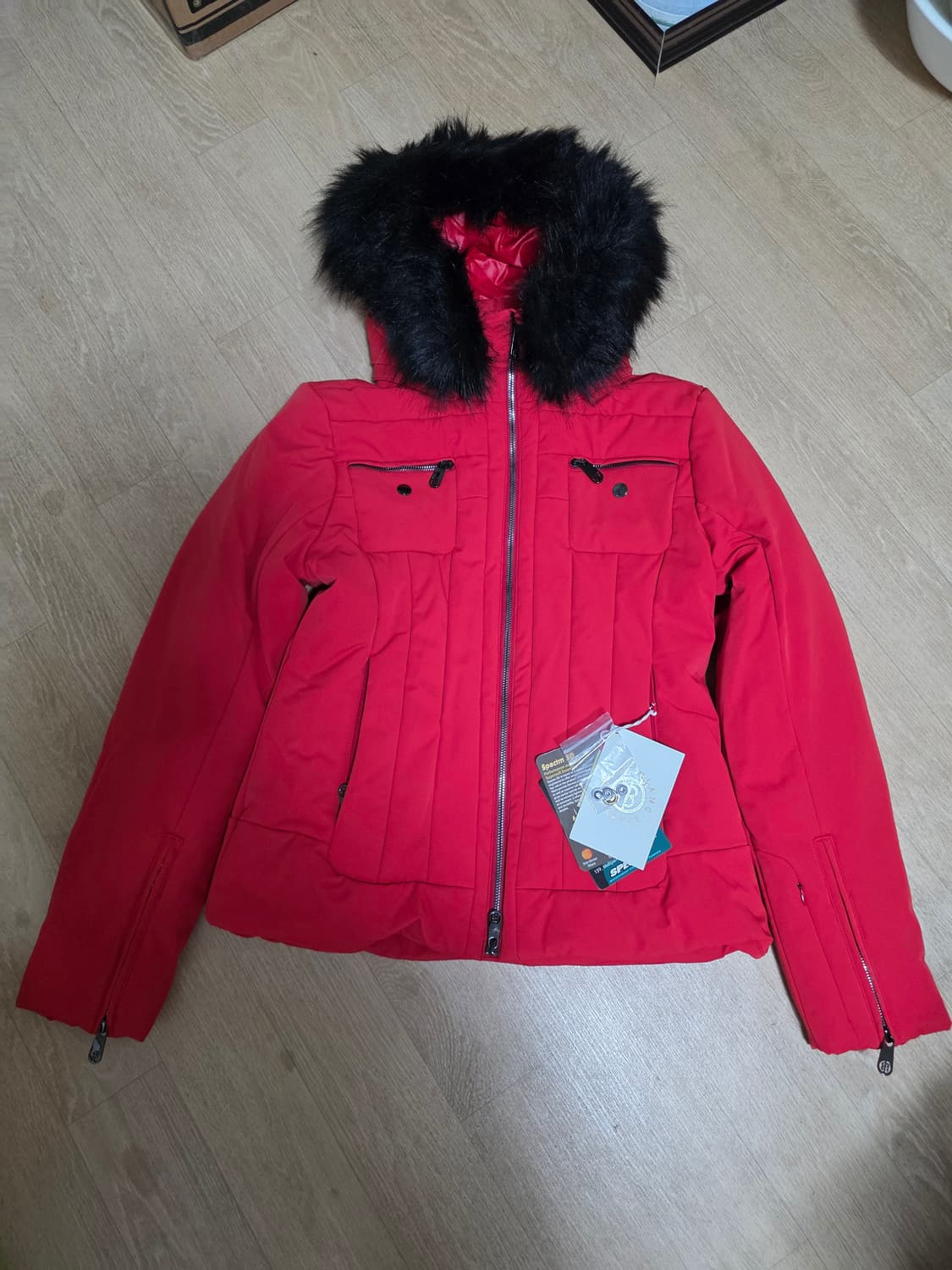 [새제품] 쁘아블랑 스칼렛 레드 여성 스트레치 스키 자켓 L 상품이미지2