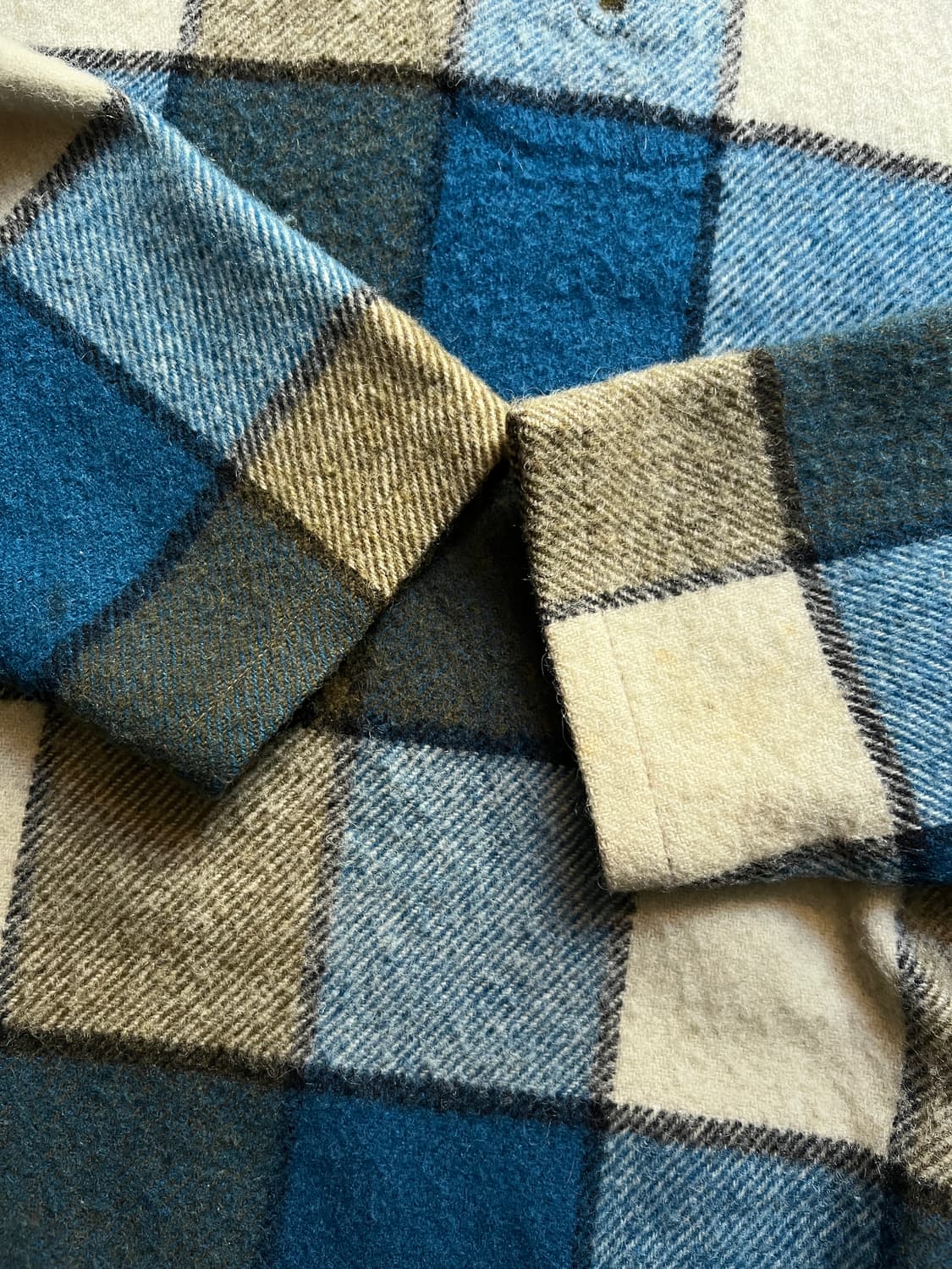 [M]70's 울리치 USA 체크 울 아노락 셔츠 상품이미지4