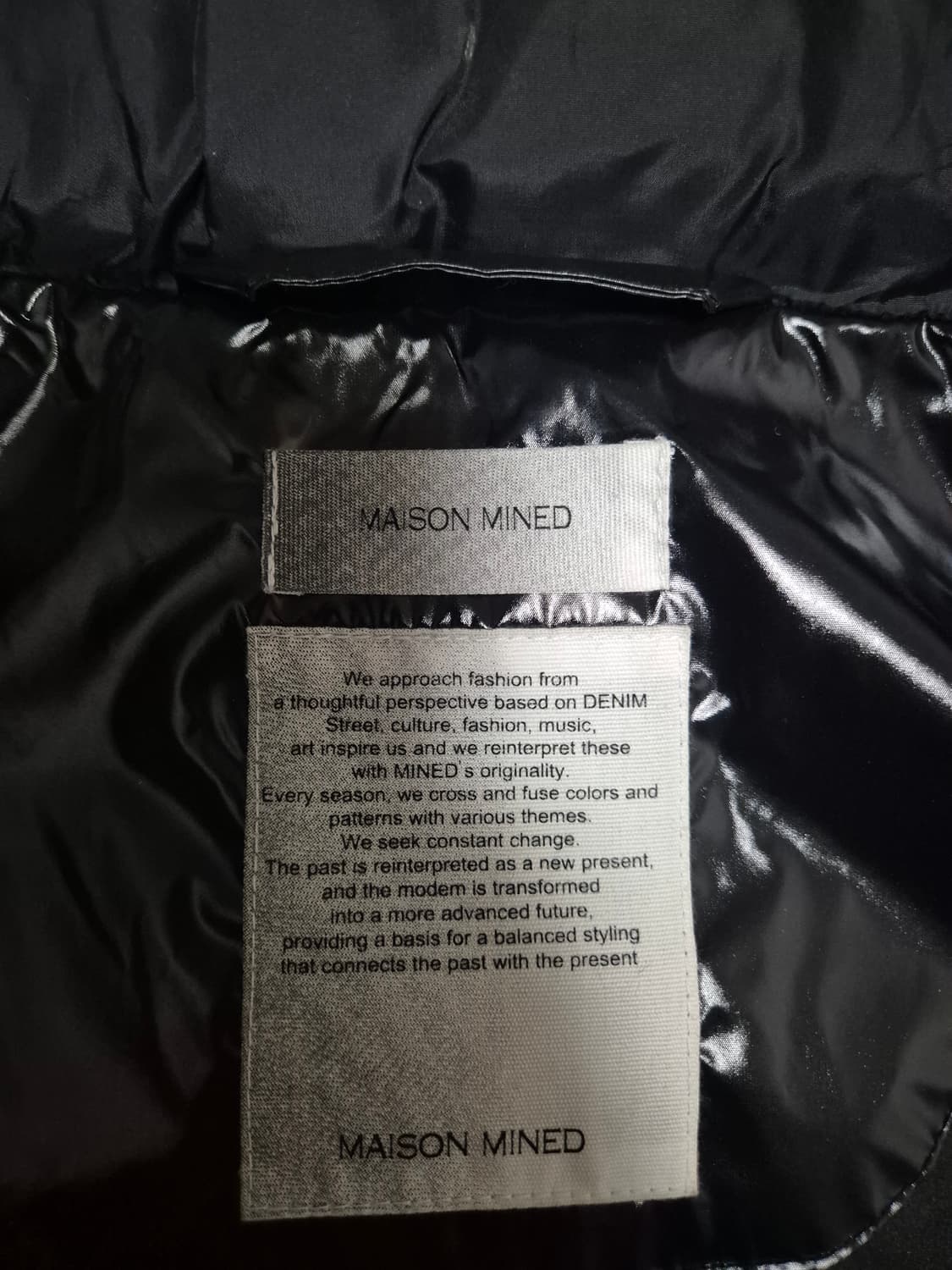 메종미네드 광택 벨티드 구스다운 패딩 Black 상품이미지5