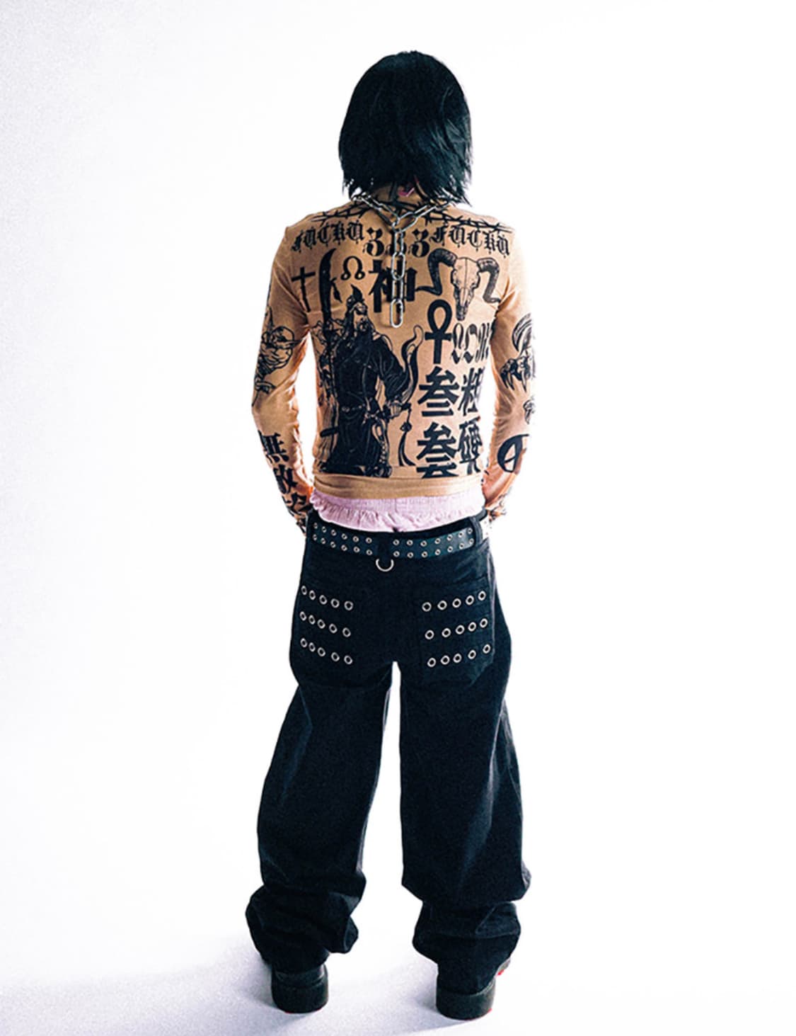 Eyelet Button Black Jeans 상품이미지3