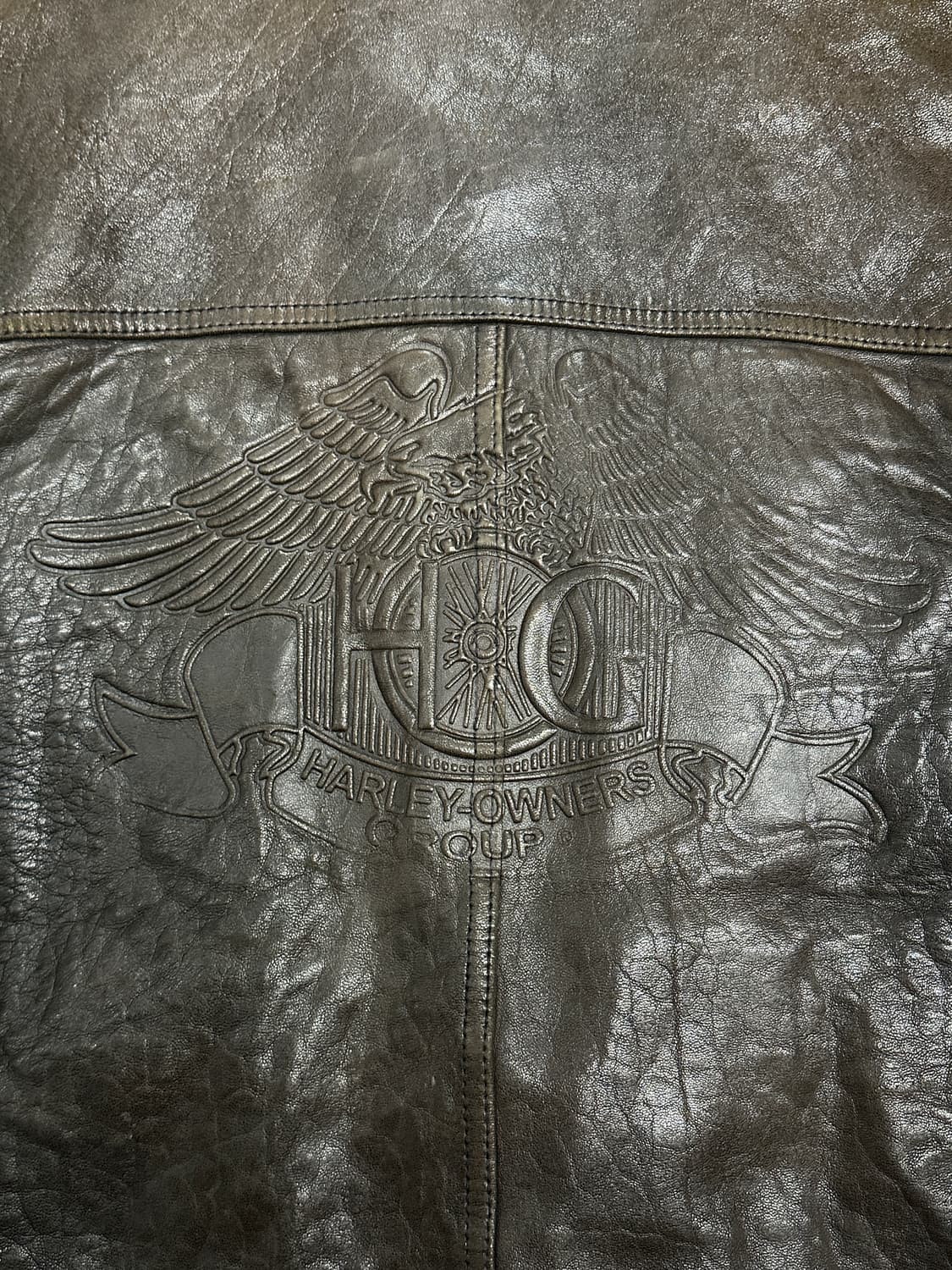 90s Harley Owners Group 레더 자켓 100 상품이미지5