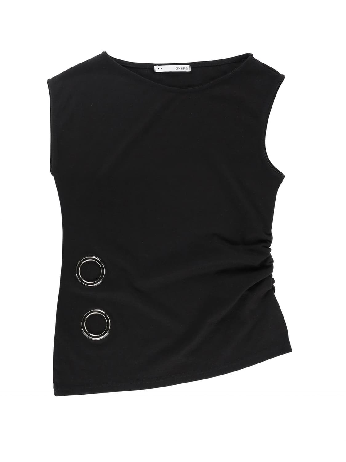 EYELET LOOSE SLEEVELESS (BLACK)  상품이미지4
