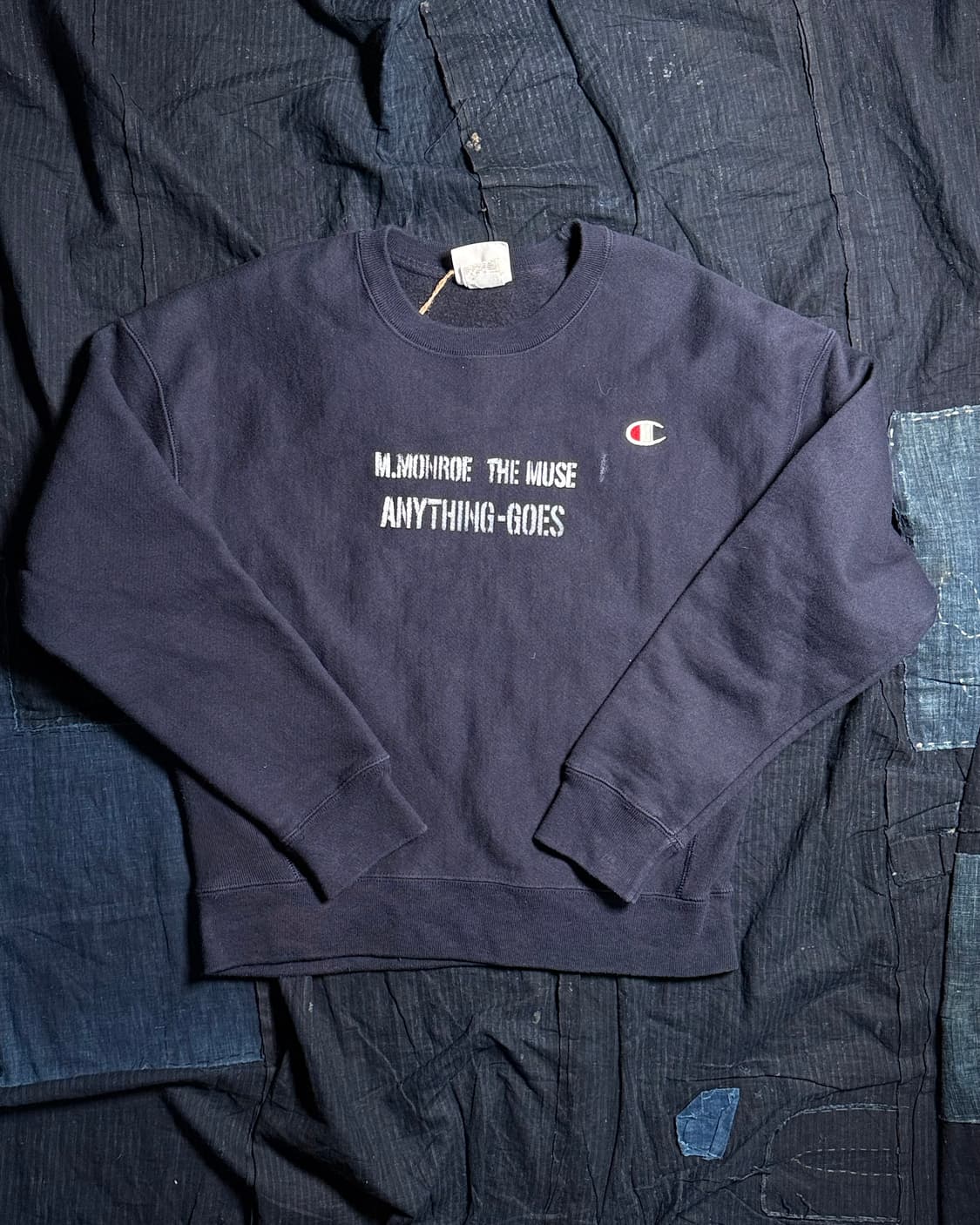 챔피온 리버스위브 애니띵고우즈 스텐실 로고 스웻셔츠 M 상품이미지1