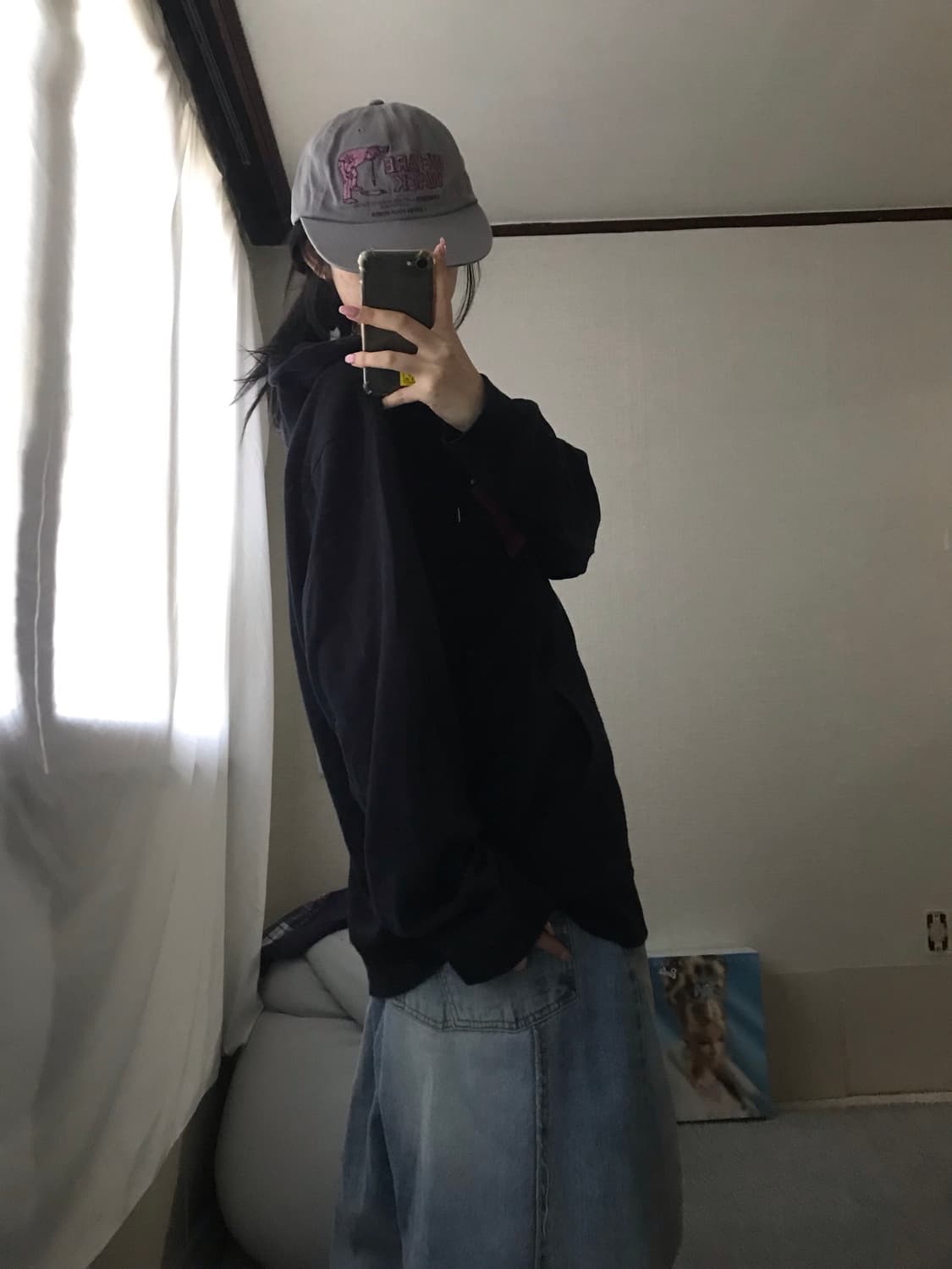 리바이스 블랙 오버핏 후드집업 상품이미지2