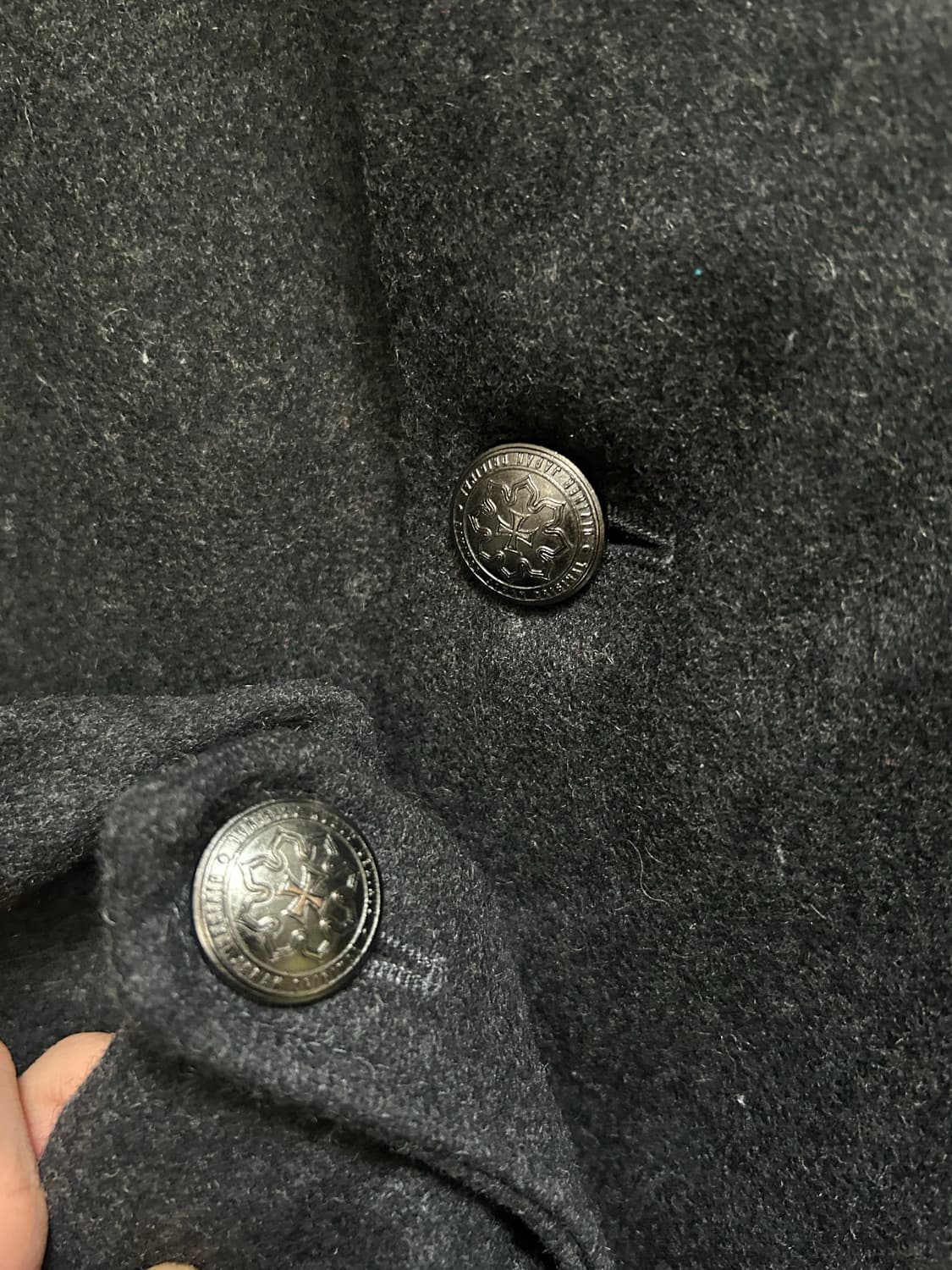 2000s JPN 펑크 더블버튼 챠콜 피코트 자켓 상품이미지3