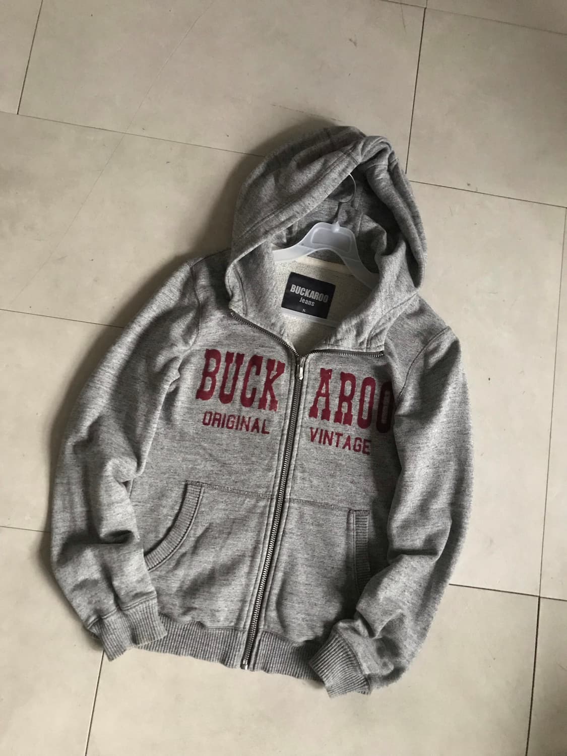 버카루 그레이 로고 후드집업 상품이미지9