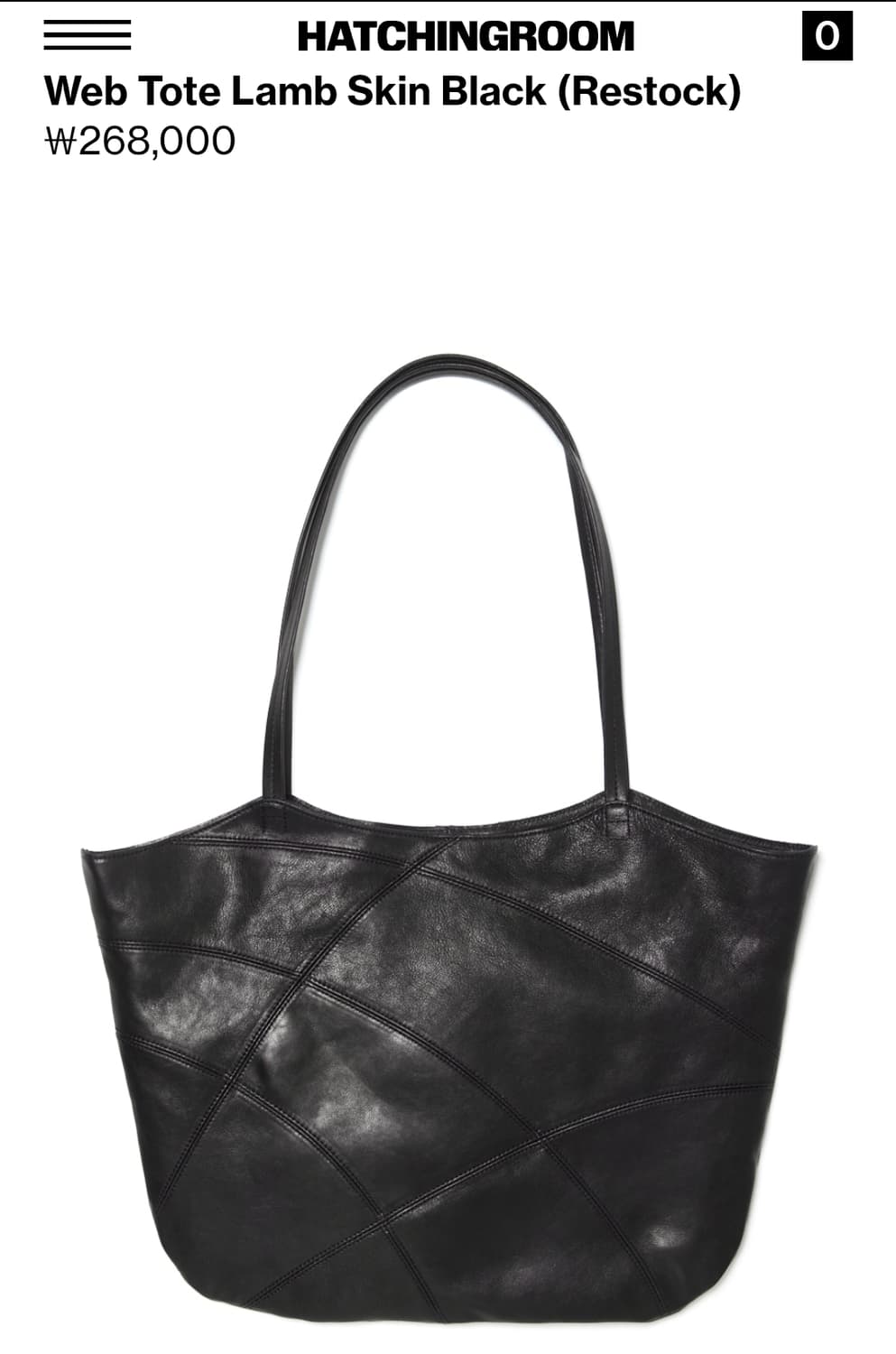 해칭룸 web tote lamb skin black 상품이미지1
