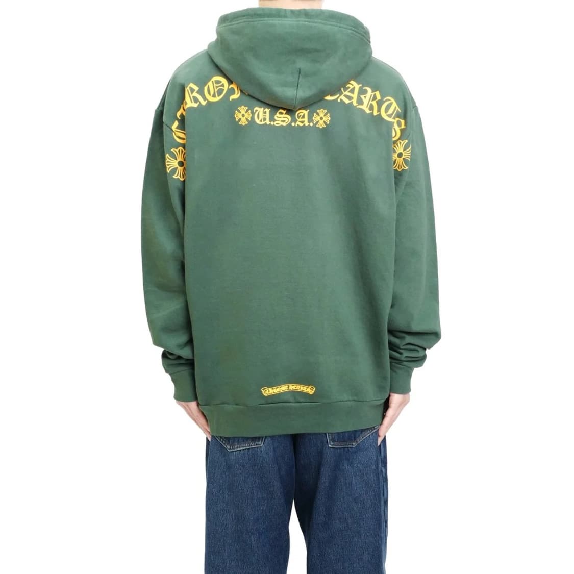 L / 크롬하츠 USA 스크립토 로고 후드 그린 티셔츠 상품이미지10