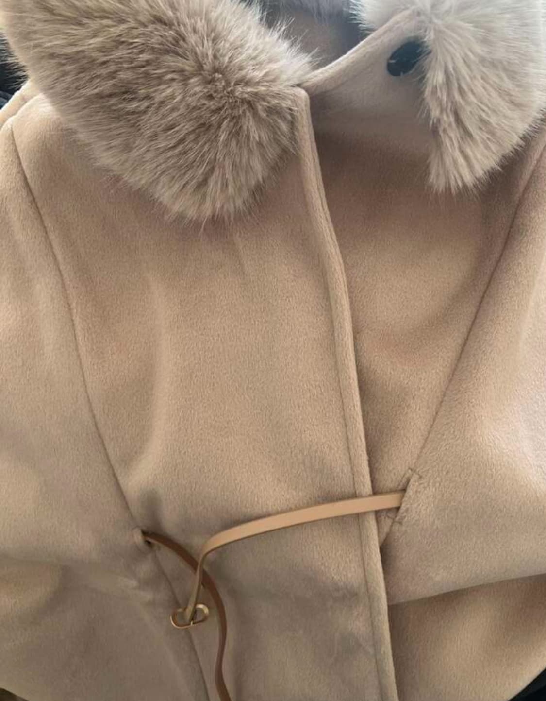 퍼 카라 벨트 케이프 코트 새상품 상품이미지3