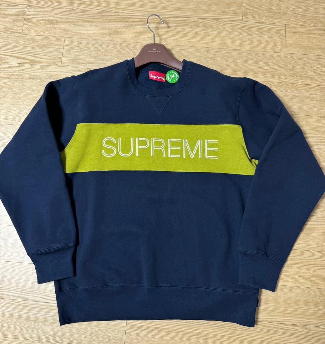 [L] 17fw 슈프림 지그재그 스티치 패널 크루넥 상품이미지2