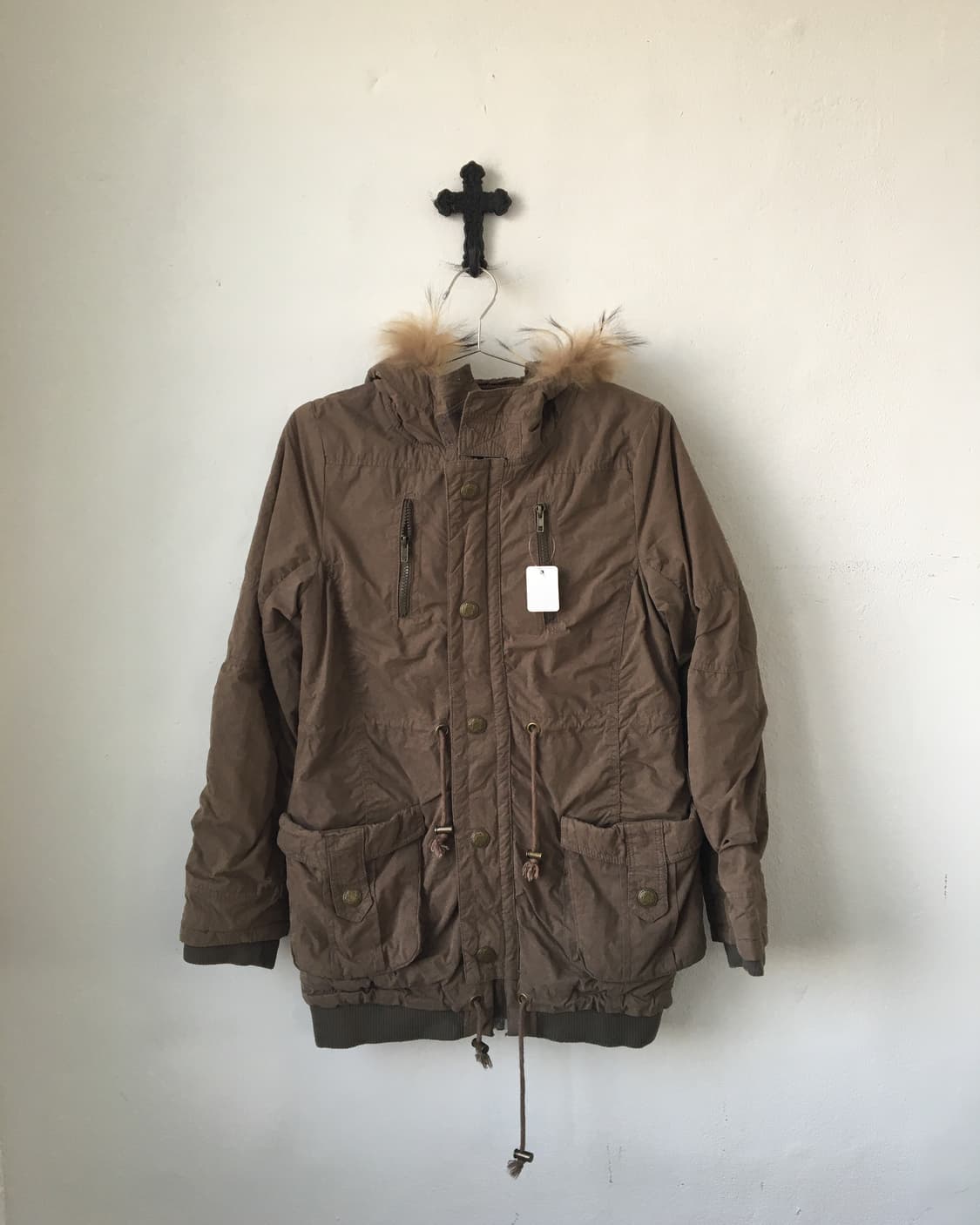 Fake fur hood filed jacket 상품이미지2