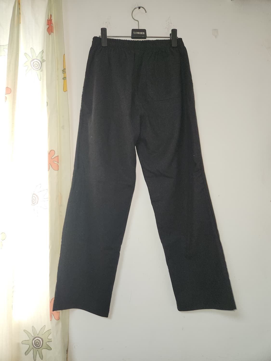 검정색 와이드 팬츠 허리 밴딩 바지F(32~34) 상품이미지2