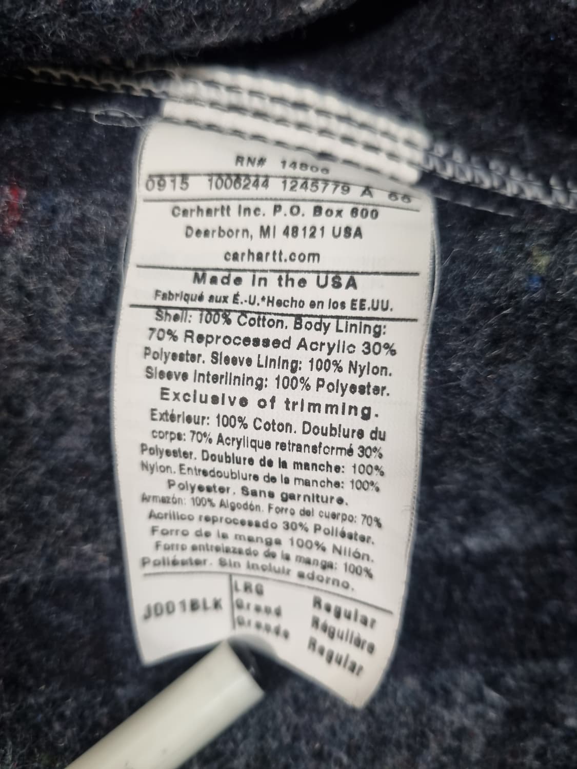 칼하트 디트로이트 자켓 J001 BLK L 상품이미지4