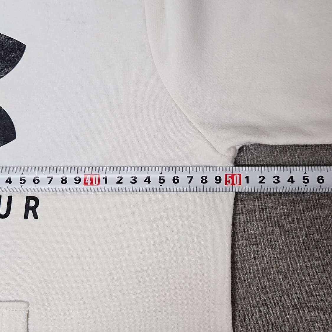 여성 L 언더아머 화이트 포켓 기모 맨투맨 상품이미지5