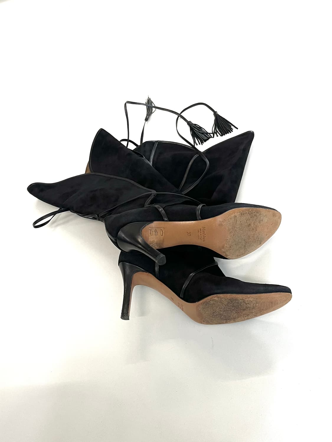 막스마라 레더 레이스 스웨이드 롱부츠 상품이미지6