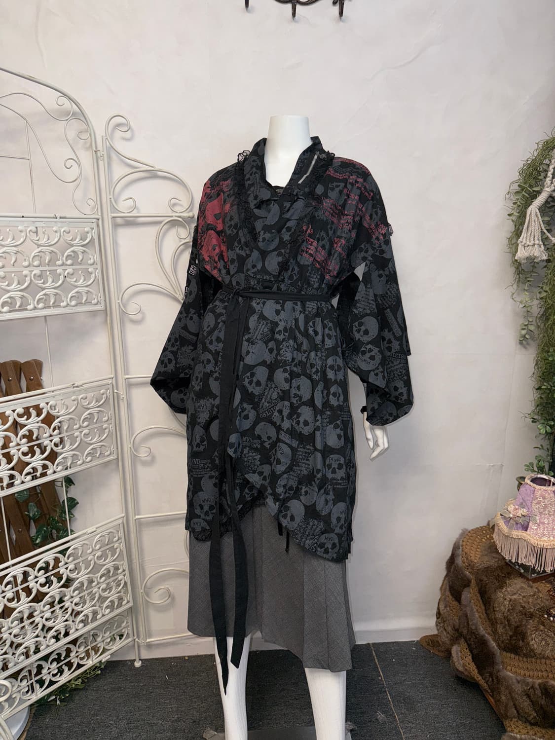 MAD PUNKS black skull eyelet punk yukata 상품이미지5