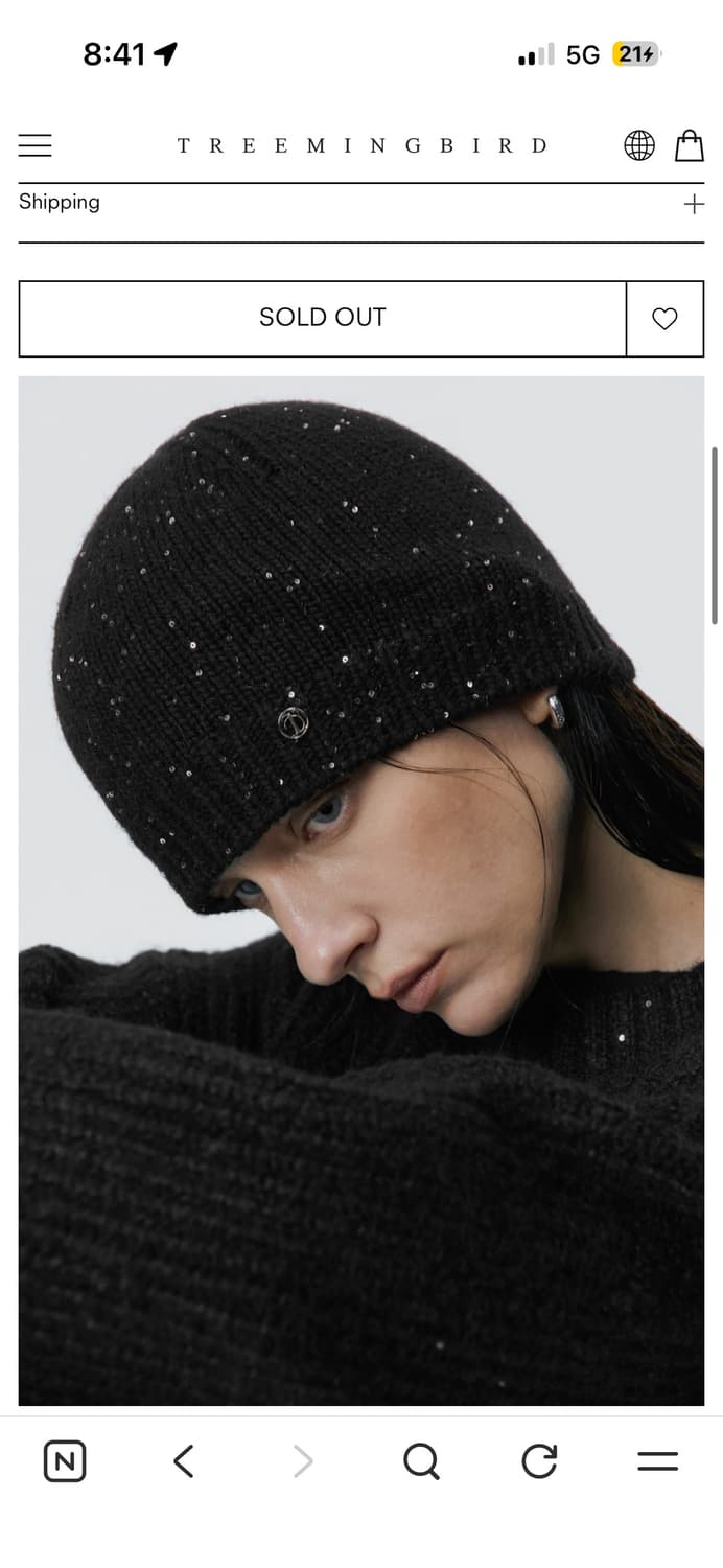 트리밍버드 Spangle Angora Beanie [ Black ] 상품이미지2