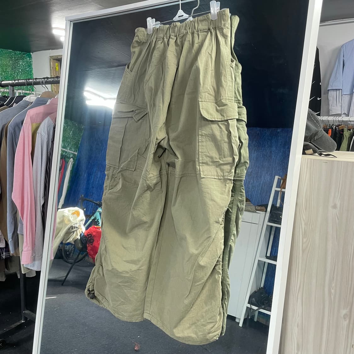 Harsh and cruel 카키 와이드 카고팬츠 S 상품이미지5