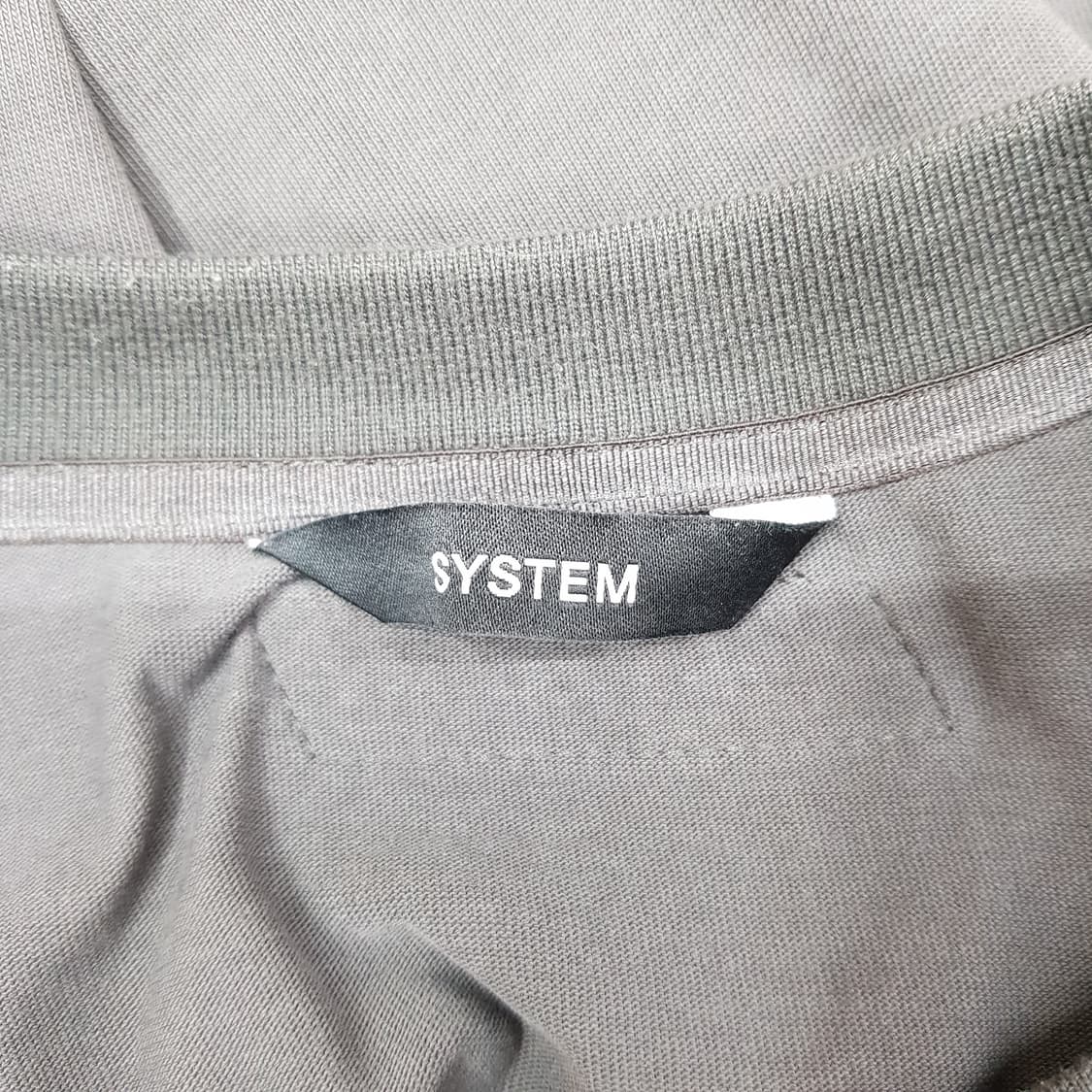 한섬 시스템 2023 오버핏 배색 로고 반팔 티셔츠 105사이즈 상품이미지5