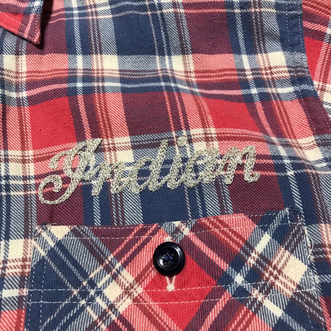 재팬 토요엔터프라이즈 인디언 모터싸이클 플란넬 자수 체크셔츠 상품이미지4
