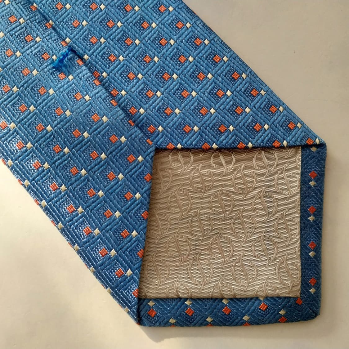 에스 티 듀퐁 실크 블루 기하 패턴 넥타이 8.1cm A+등급 K1887 상품이미지9